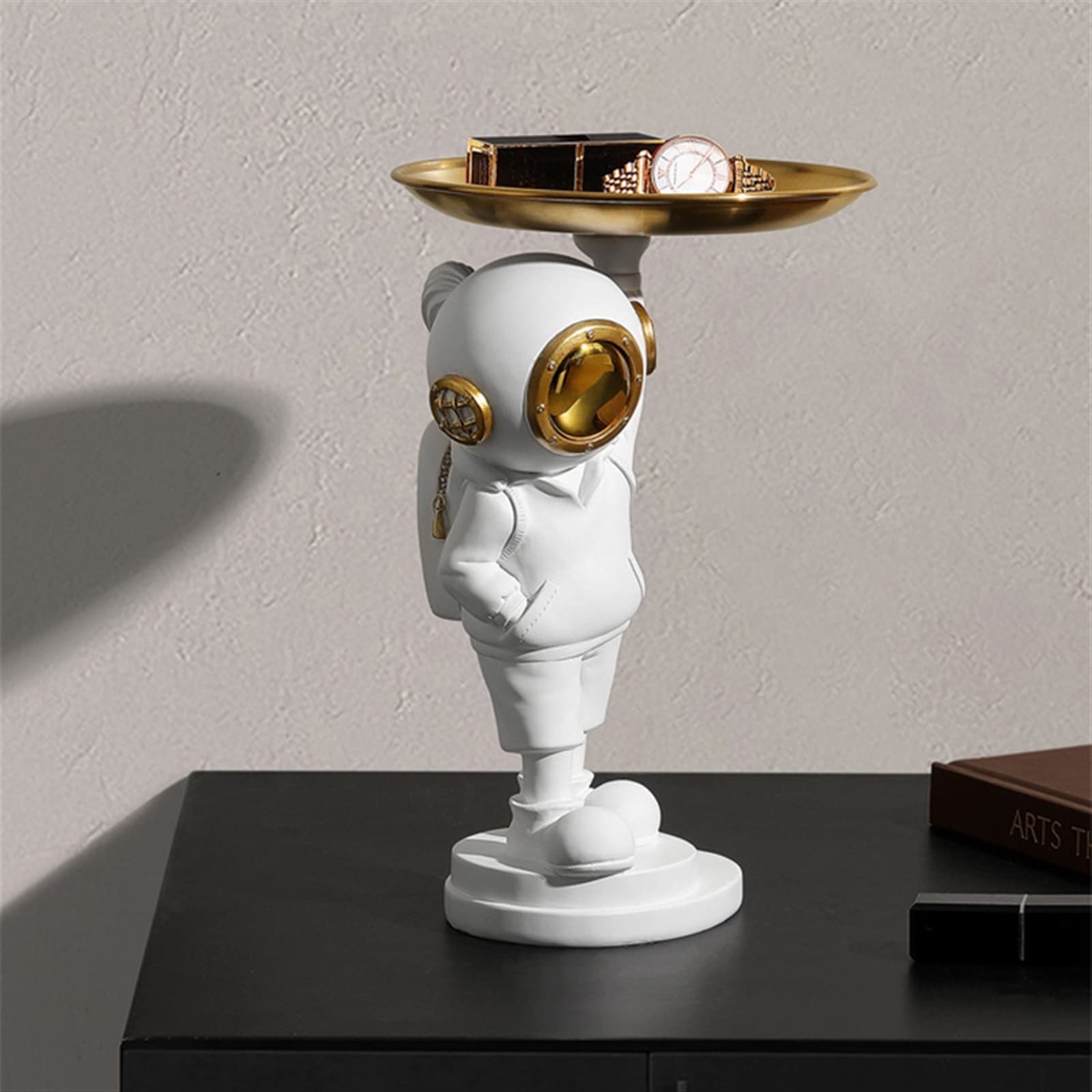 Creative Gold Diver Sculpture Statue - Unique Desktop Decoration & Candy Dish for Office, Coffee Table - Funny Resin Home Decor Gift with Storage - Perfect for Home, Office & Party Decorations