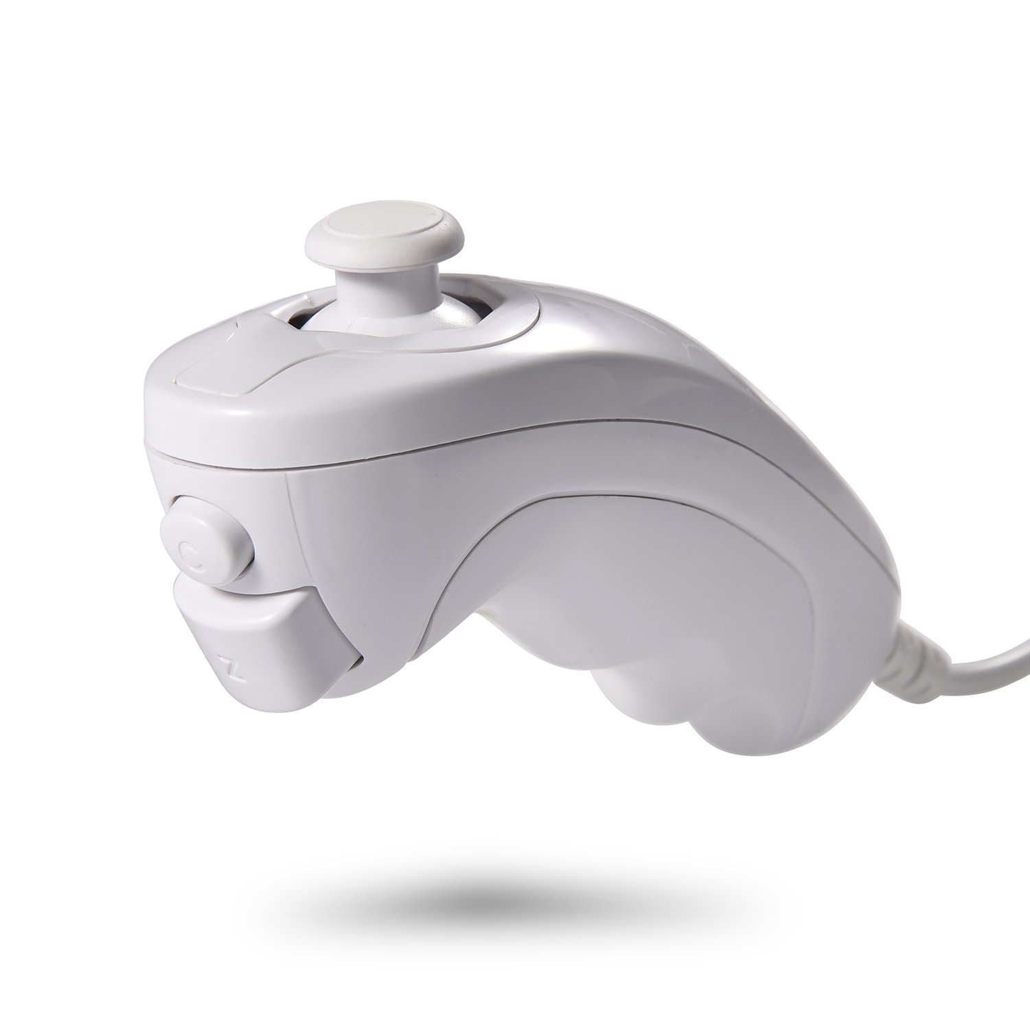 4 Pack White Wii Nunchuk Controller Replacement - Compatible with Wii & Wii U Console - Perfect for Mario Kart, Wii Sports & Family Gaming Parties