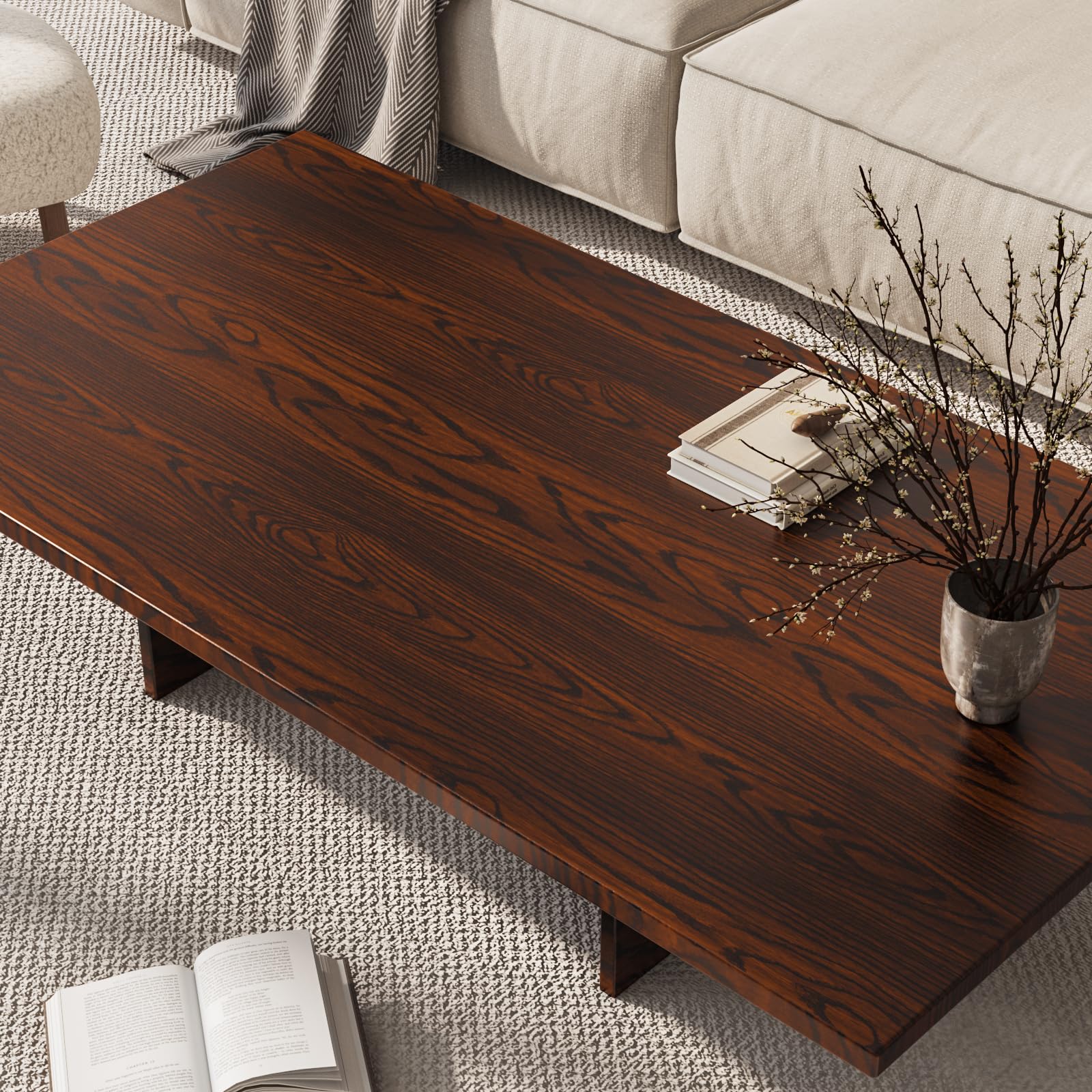 VEELIKE Mahogany Brown Wood Wallpaper Peel and Stick - Self Adhesive Waterproof Wood Grain Contact Paper for Cabinets, Countertops, Tables, Kitchen Shelves & Furniture - 118