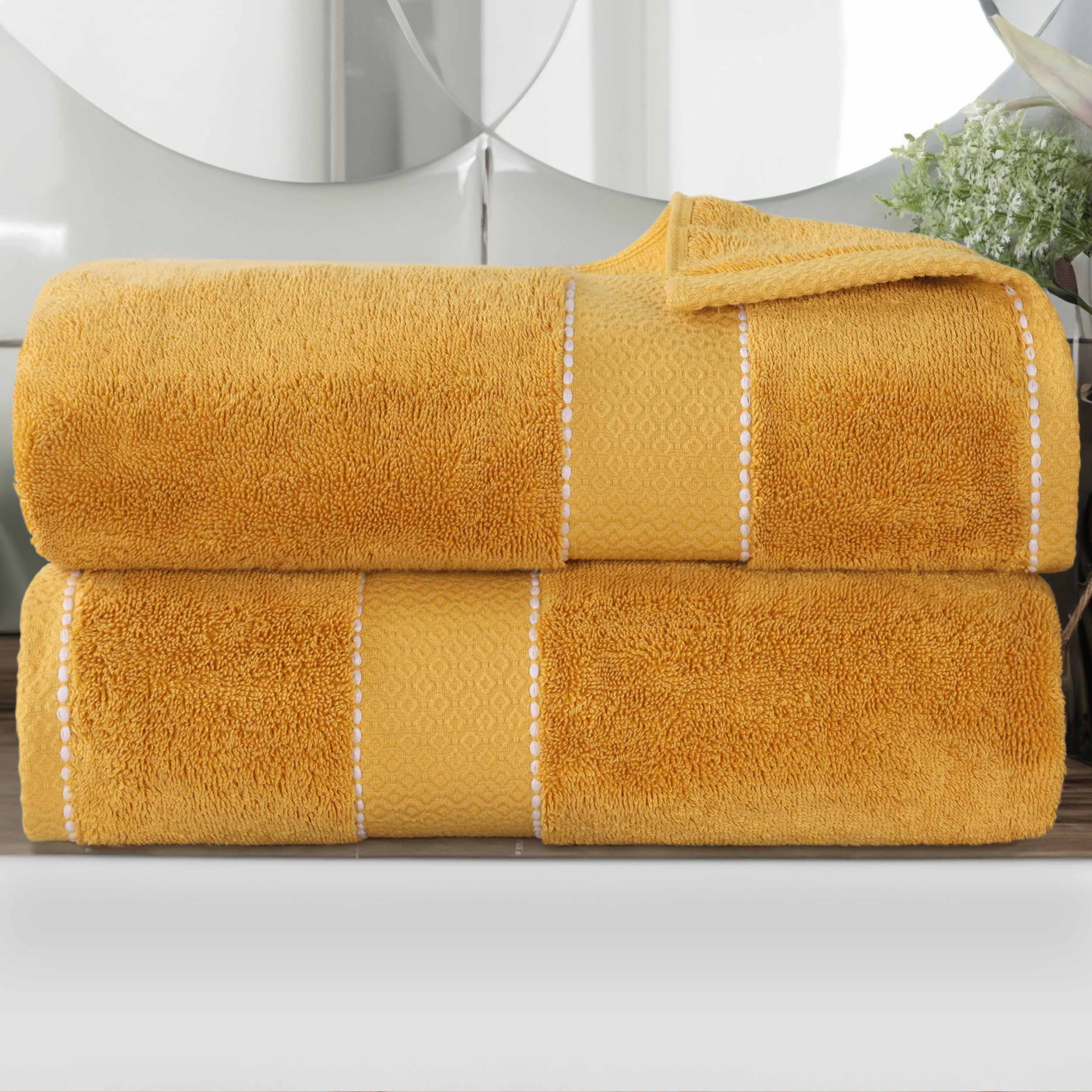 Premium Egyptian Giza Cotton Bath Towel Set of 2 - Ultra Soft & Absorbent Luxury Bath Sheets - Perfect for Spa, Hotel & Home Bathroom Use