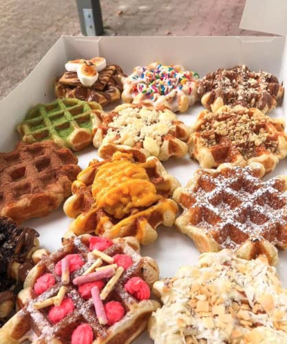 Authentic Imported Belgian Pearl Sugar Waffles - Traditional 24-Pack (55g Each) | Perfect for Breakfast, Brunch & Coffee Time