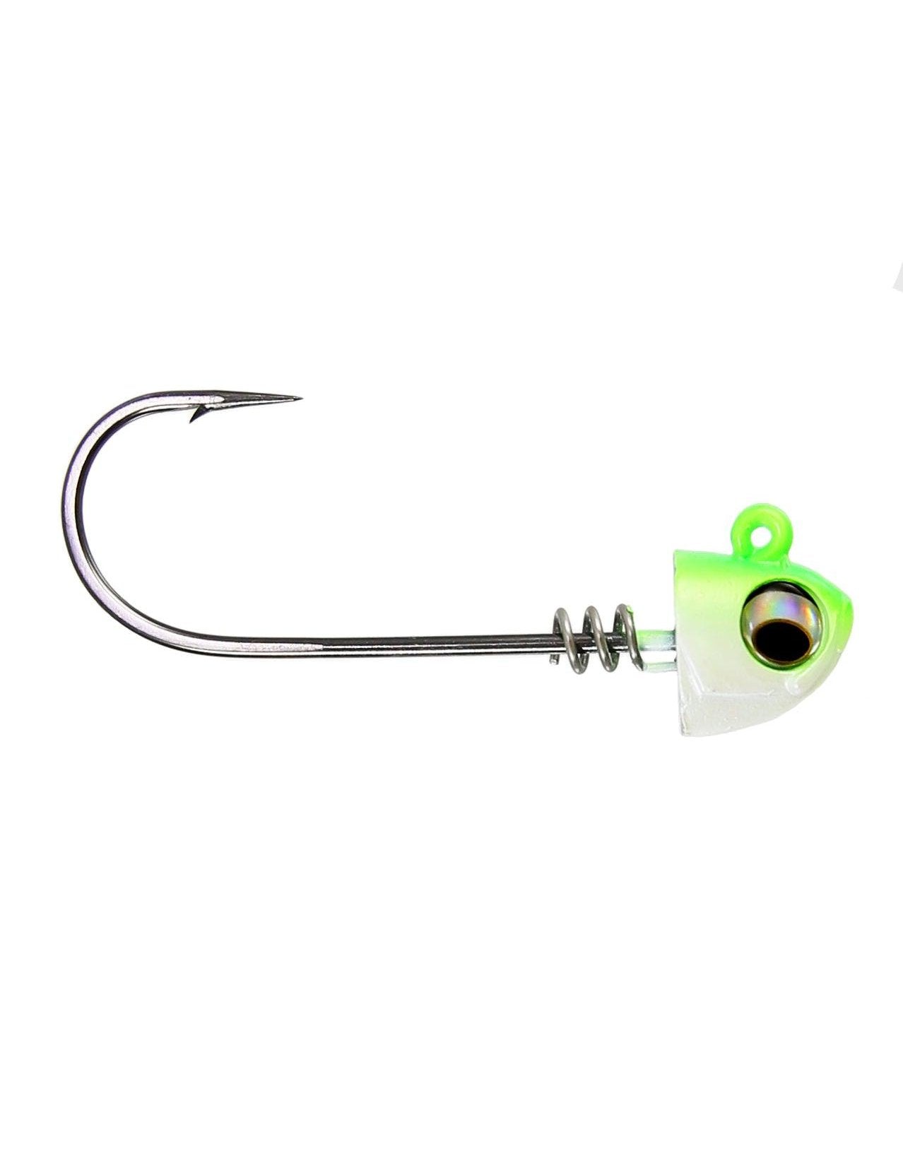 NLBN No Live Bait Needed Screw Lock Jig Heads for 8 Paddle Tails - Saltwater & Freshwater Fishing Lures for Bass, Trout, Walleye - Perfect for Kayak, Shore, and Boat Fishing
