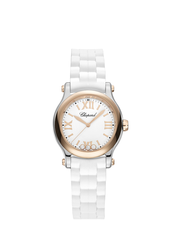 Chopard Happy Sport Ladies Watch - Stainless Steel & Ethical Rose Gold with Diamonds | Luxury Women's Wristwatch for Business, Party & Special Occasions