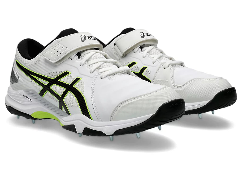 ASICS Speed Menace FF Cricket Shoes for Men - White/Black Metal Spikes - Lightweight & Durable for Competitive Matches & Training