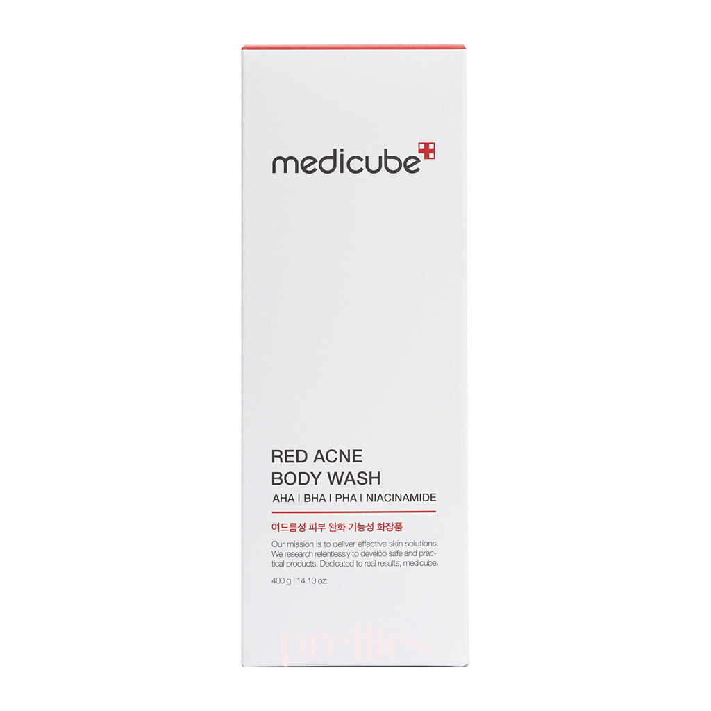 Medicube Red Acne Body Wash 400g - Acne Treatment & Exfoliating Body Cleanser for Back & Chest - Gentle Formula for Sensitive Skin - Perfect for Shower & Daily Skincare Routine