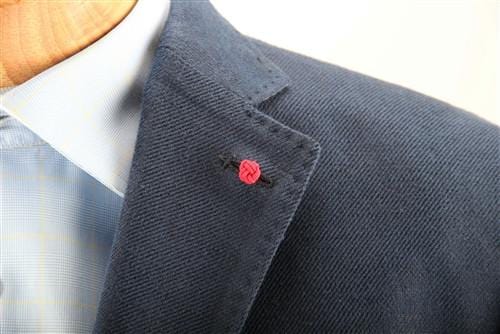 Premium Crown Lapel Pin - Portsalon Red & Mission Blue - Elegant Accessory for Suits, Blazers & Formal Events