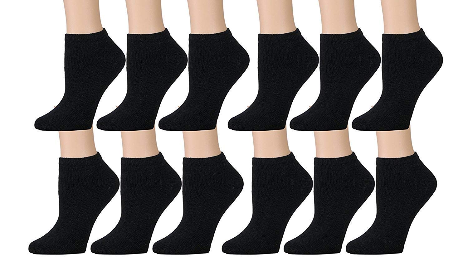 12 Pairs Women's Low Cut No Show Ankle Socks - Soft Cotton Breathable Invisible Socks for Casual Wear, Sneakers & Everyday Comfort