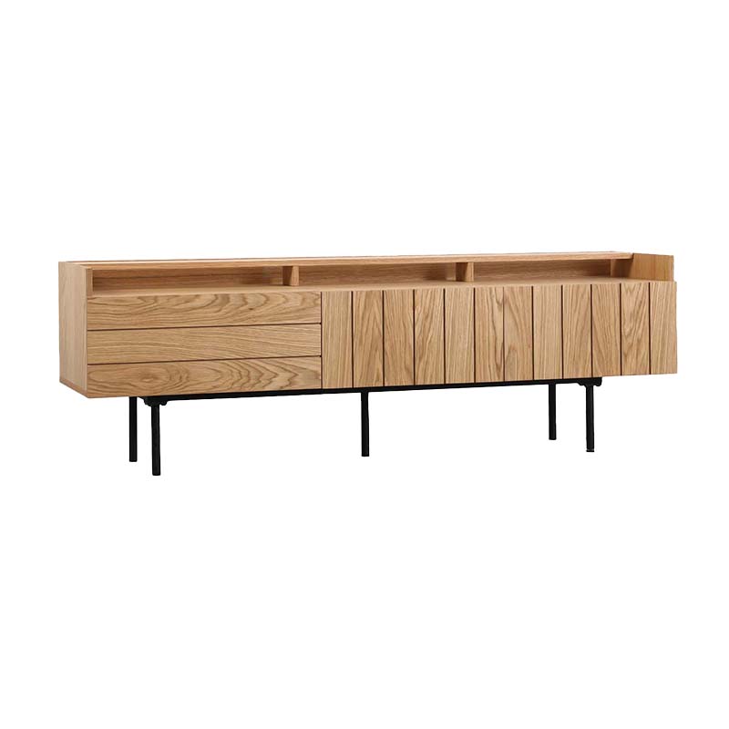 ZANE Entertainment TV Stand 160cm Natural Oak Wood Media Console - Perfect for Living Room, Bedroom & Home Theater Setup