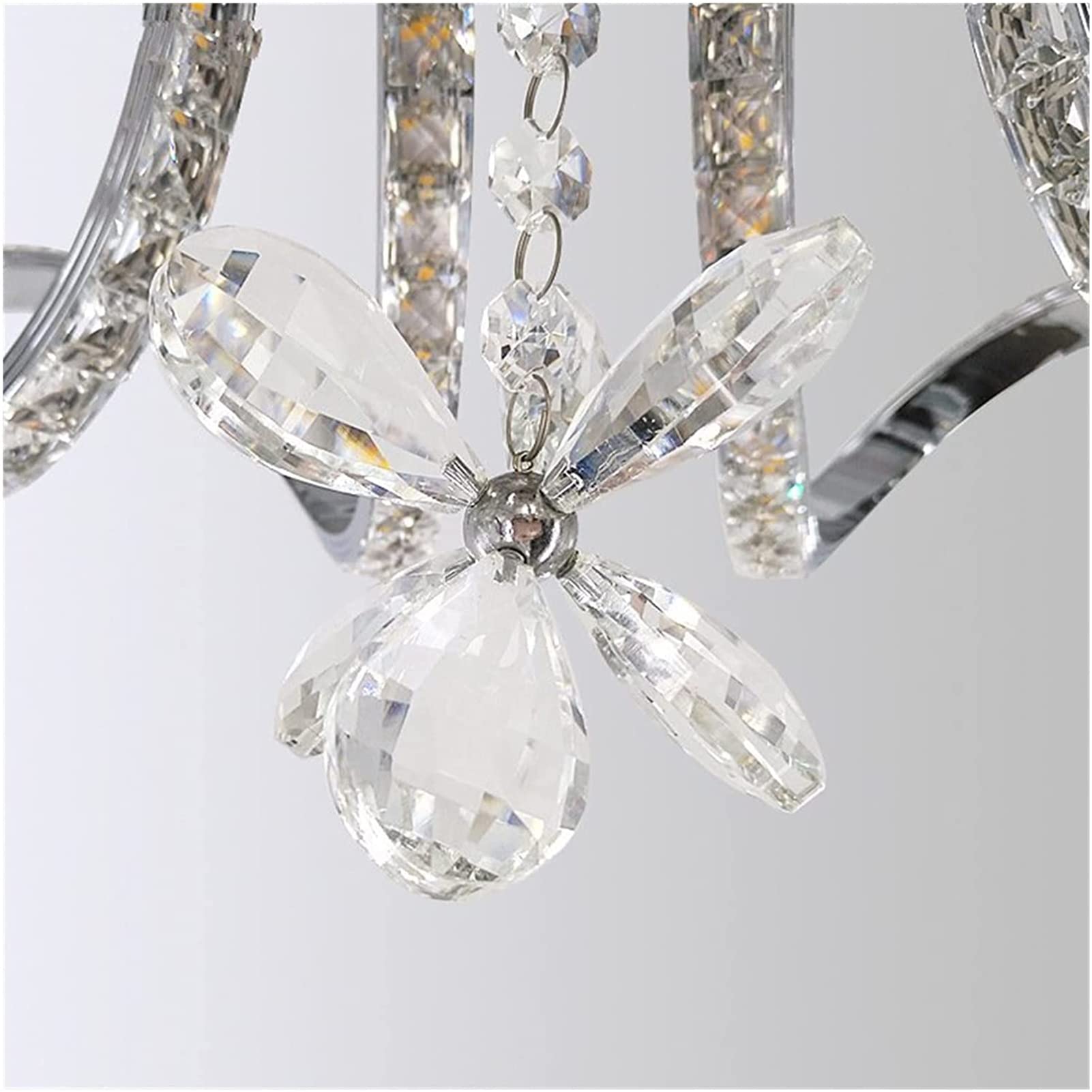 Modern LED Crystal Chandelier - Minimalist Ceiling Light with Fixed Flowers Design for Home Lighting | Perfect for Bedroom, Living Room, Kitchen, Hallway & Office Decor
