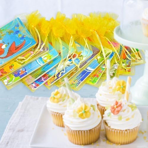 12 Pack Wooden Jigsaw Puzzles for Kids Ages 4-8 - Sea Animals Theme with Organza Bags - 20 Pieces Each - Perfect Birthday Party Favors, Classroom Rewards & Educational Toys for Boys and Girls