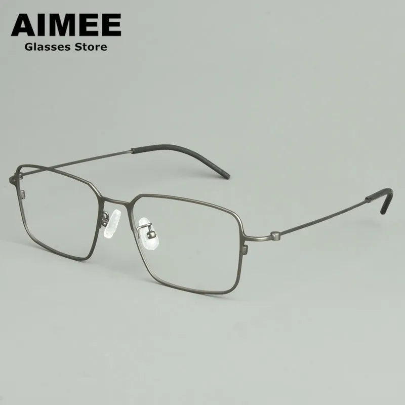 Aimee Unisex Full Rim Square Titanium Eyeglasses Frame 15502 - Lightweight Durable Glasses for Men & Women - Perfect for Reading, Work, and Daily Wear