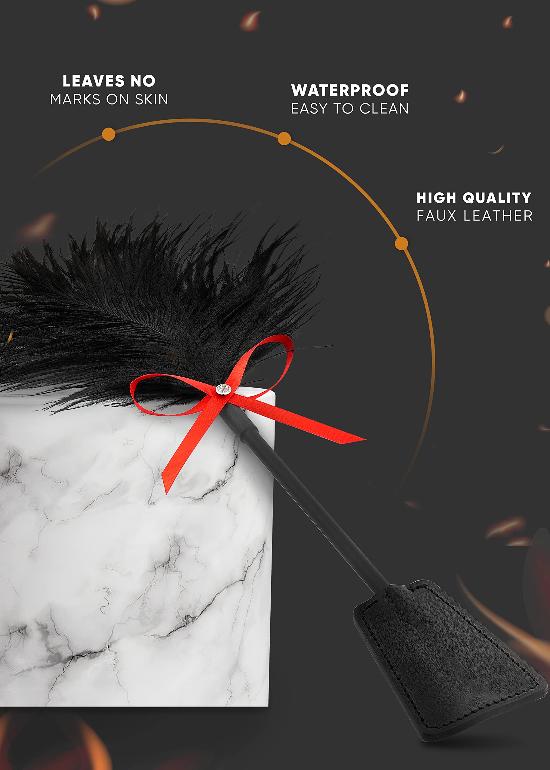 Sensual Feather Tickler for Adults - Flirty SM & Cosplay Accessory - Perfect for Role Play, BDSM, and Intimate Fun