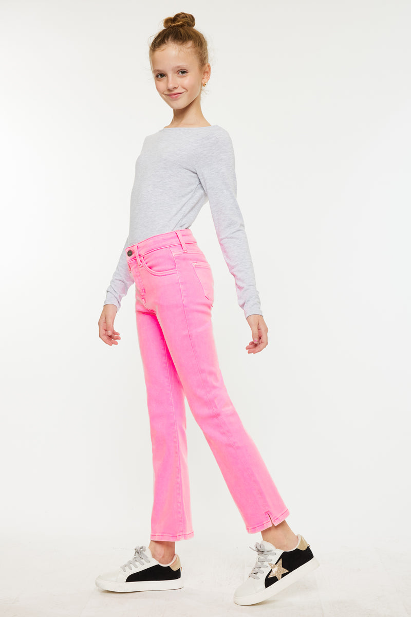 Bristol Kids High Rise Kick Flare Jeans for Girls - Stretchy Denim Pants with Comfort Fit - Perfect for School, Playdates & Casual Outings