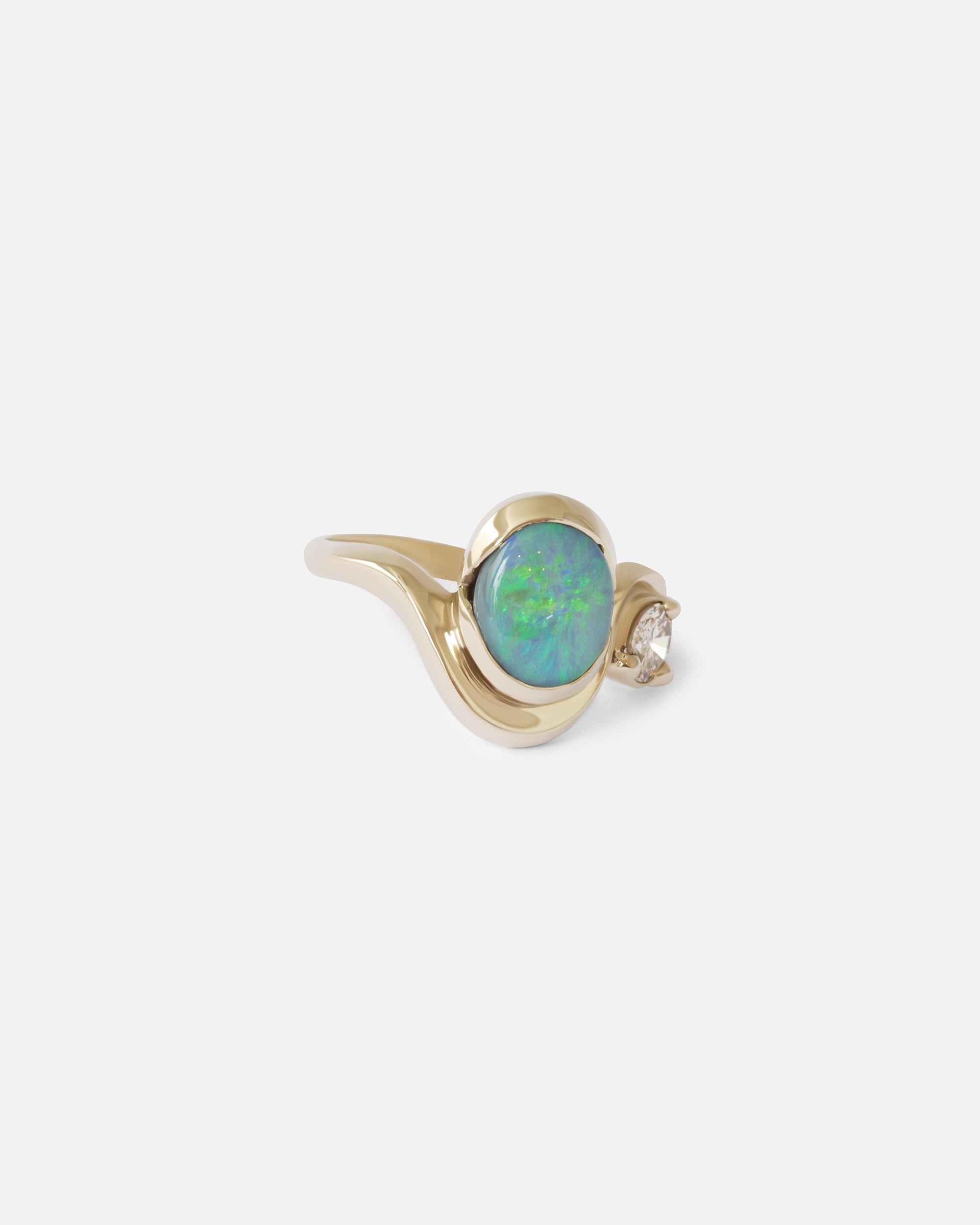 Opal Curve Ring - Elegant Handmade Silver Opal Ring for Women, Perfect for Engagement, Wedding, Anniversary & Everyday Wear
