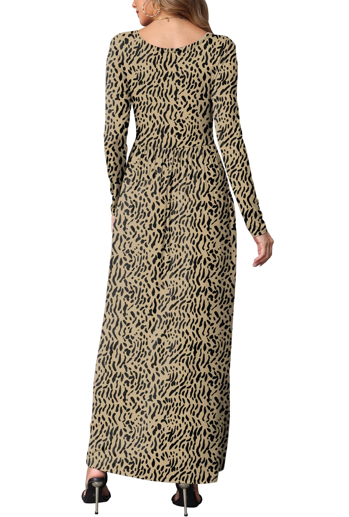 EUOVMY Women's Long Sleeve Maxi Dress - Loose Fit Casual Dress with Pockets | Perfect for Everyday Wear, Beach Cover Up & Vacation Outfits
