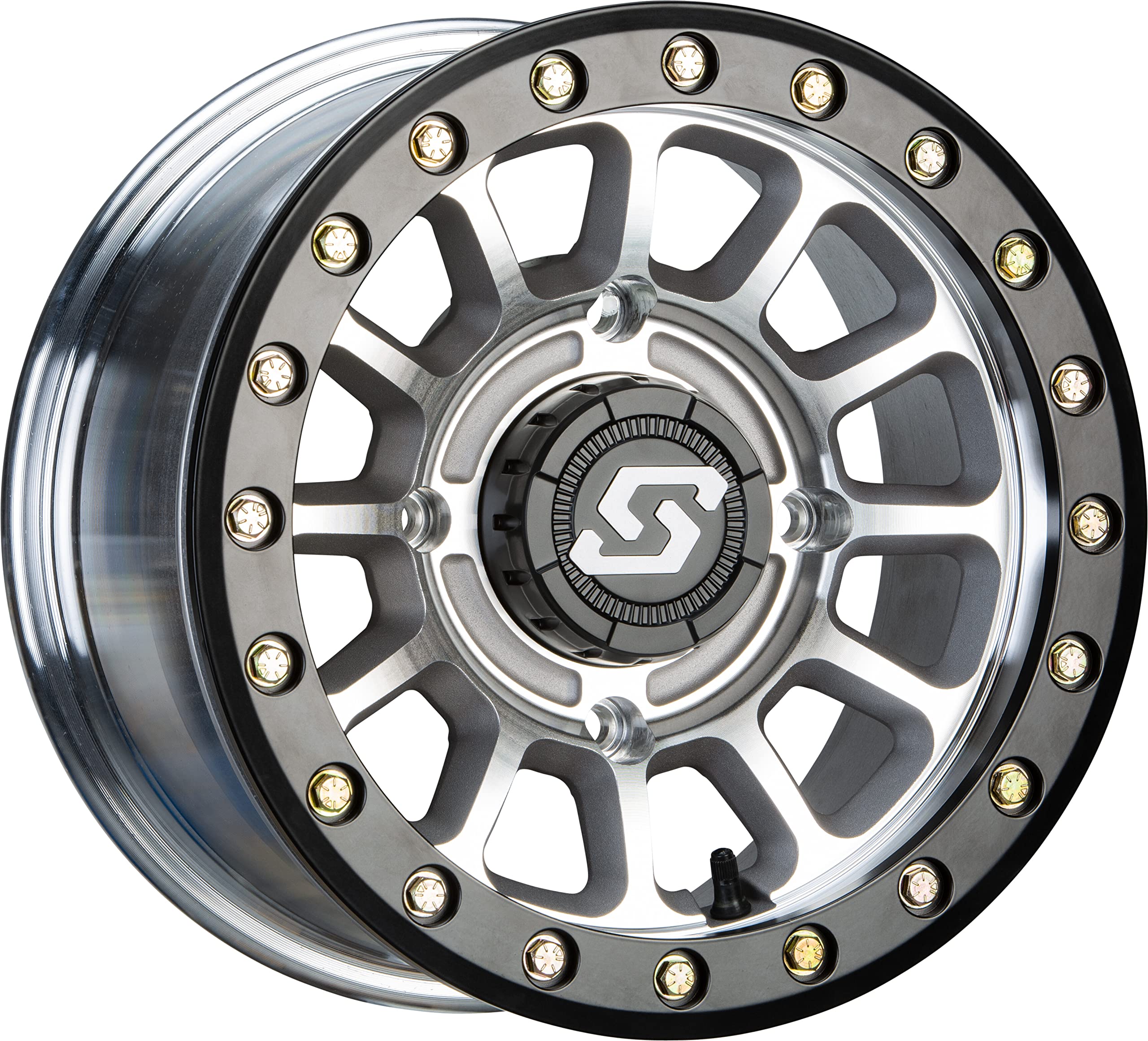 Sedona A21MA-57037+10S Sano Beadlock Wheel 15x7.5 +2 Offset 4/137 Bolt Pattern - Off-Road ATV UTV Wheels for Trail Riding & Mudding Adventures