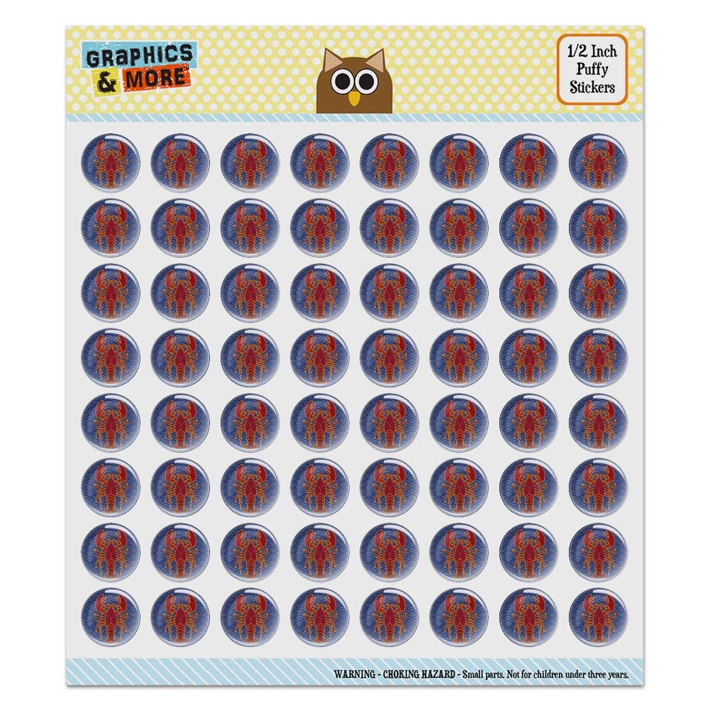 Atlantic Lobster on Blue Waves Puffy Bubble Dome Stickers - Scrapbooking, DIY Crafts, Journaling, Card Making - Perfect for Scrapbook Pages, Greeting Cards, and Planner Decorations
