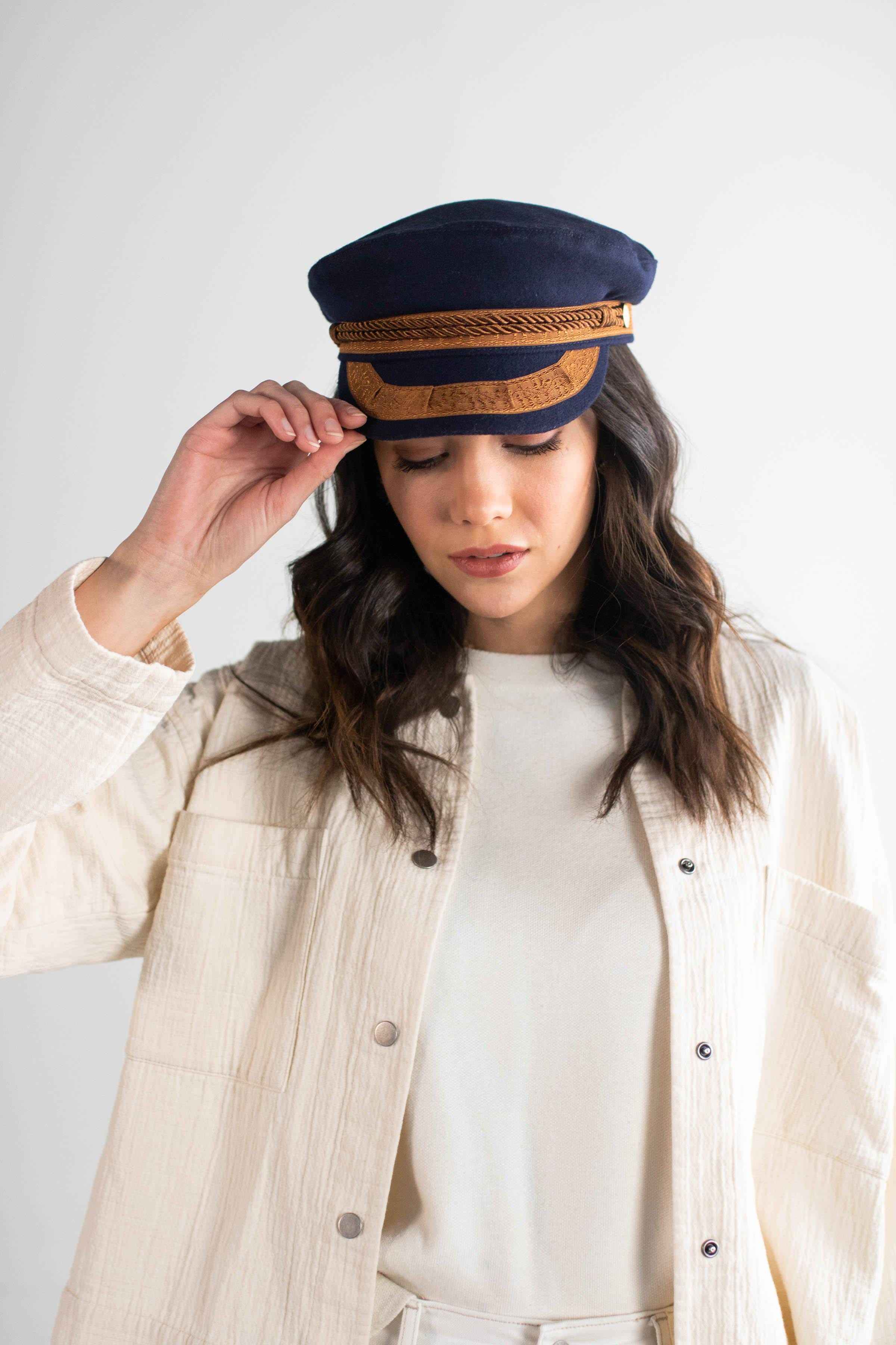 Lieutenant Cap - Military Style Officer Hat for Men & Women - Perfect for Cosplay, Halloween, and Costume Parties