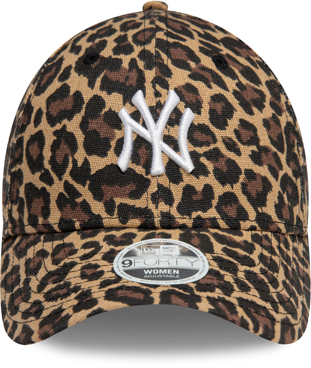 New York Yankees Women's Baseball Cap - New Era 9Forty Adjustable Leopard Print Snapback Hat for Sports Fans & Fashion Outfits | Perfect for Baseball Games, Streetwear, and Gift Giving
