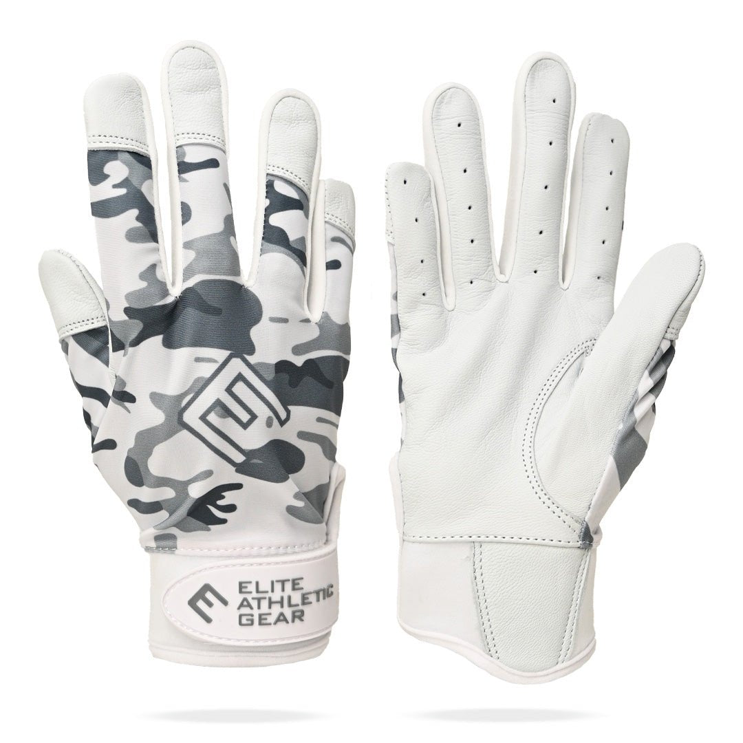 Snow Camo Batting Gloves for Baseball & Softball - Non-Slip Grip, Breathable & Durable - Perfect for Training, Games & Outdoor Sports