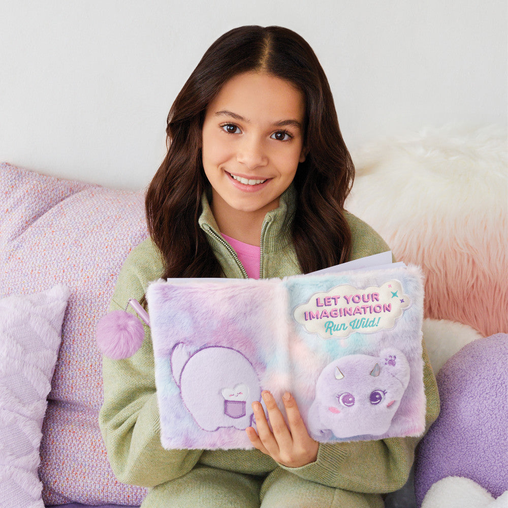 3C4G Imagination Land Wild Style Plush Journal & Pen Set - Soft Fuzzy Friend Notebook with 192 Pages - Perfect for Journaling, Note Taking, and Creative Writing