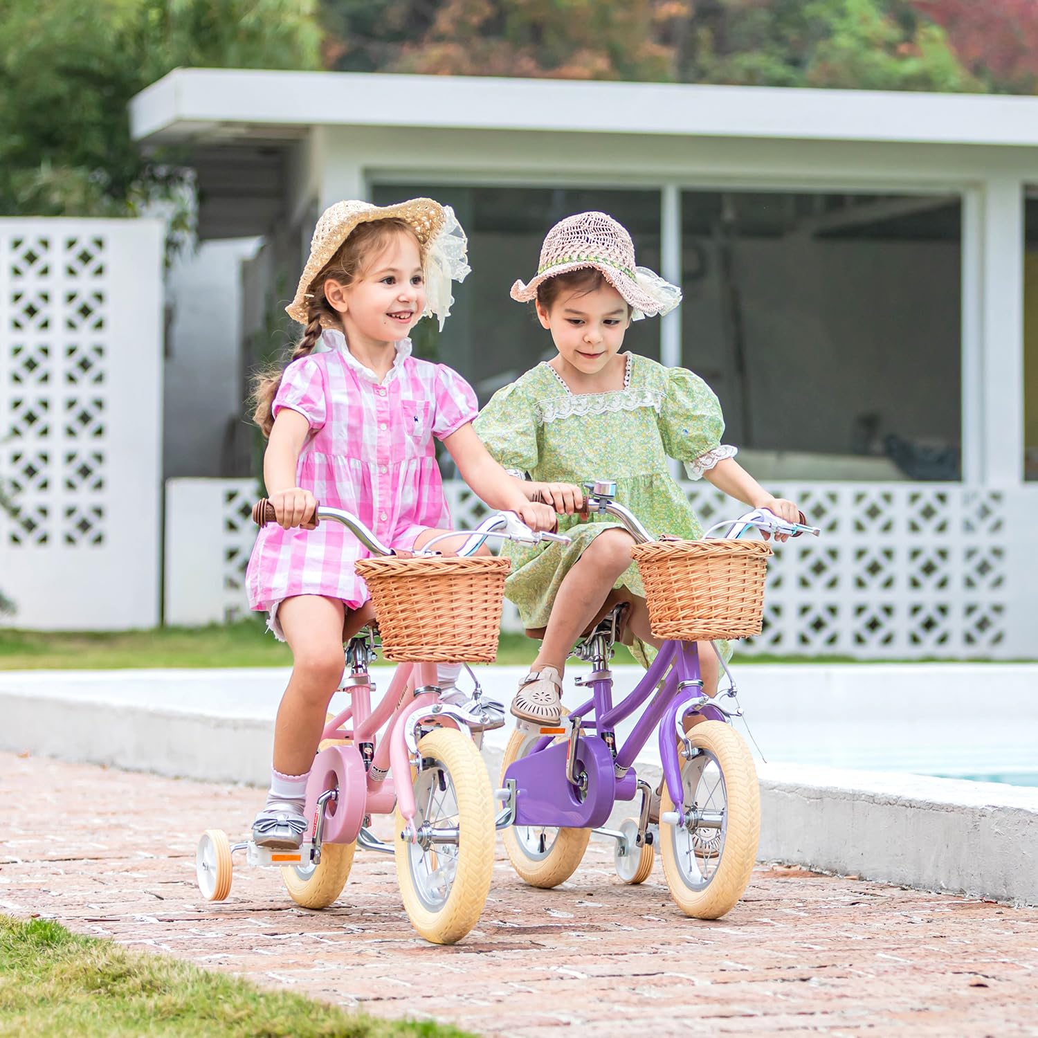 Petimini Girls Bike with Basket for Kids Ages 2-12 | 12-20 Inch Children's Bicycle with Training Wheels & Bell | Multiple Color Options | Perfect for Neighborhood Rides, Park Adventures & Learning to Cycle
