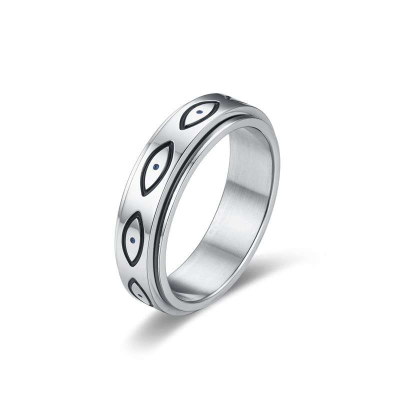 Yomlry Stainless Steel Anxiety Spinner Ring for Women & Men - Fidget Stress Relief Ring for ADHD, Autism & Anxiety - Perfect for Office, Travel & Daily Relaxation