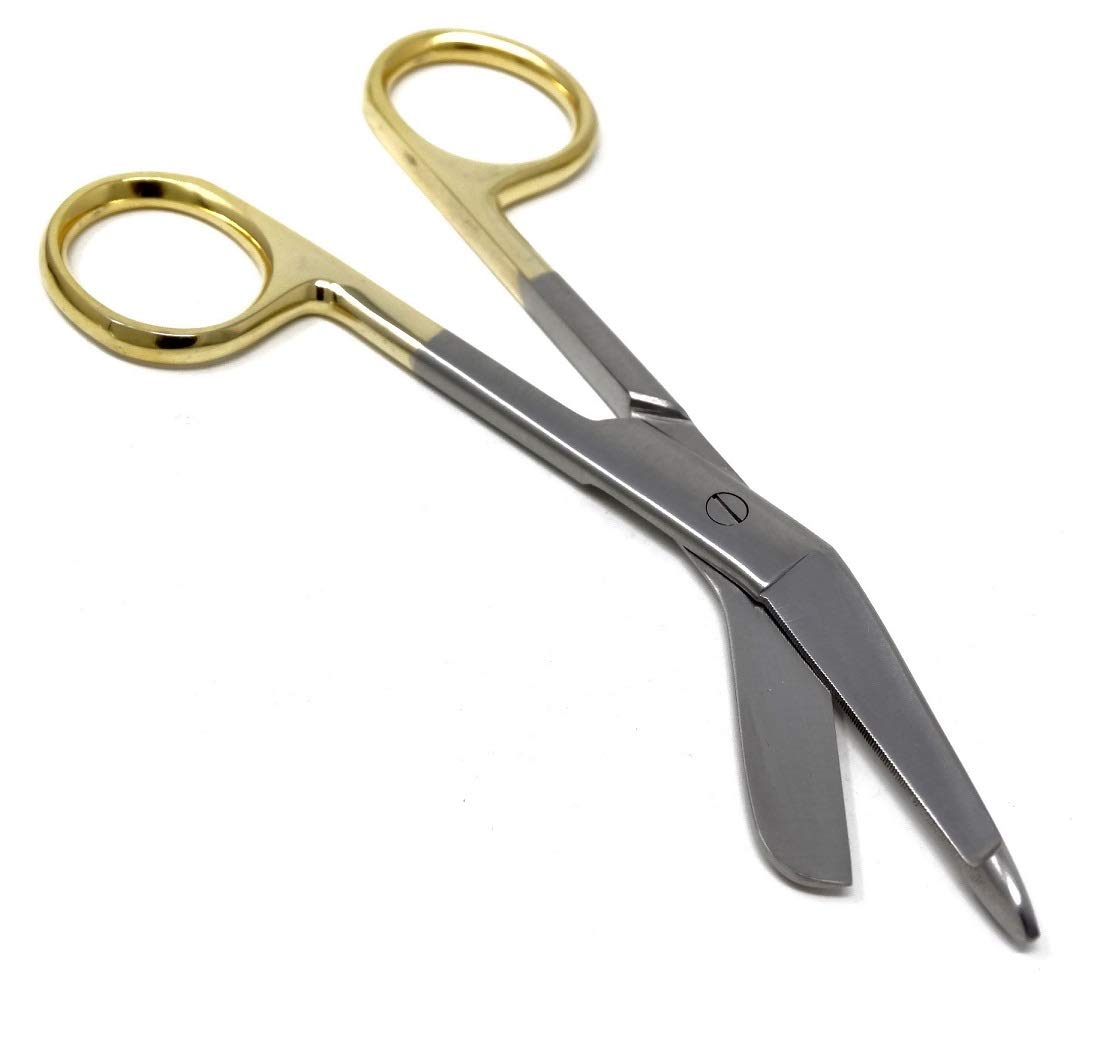 Supercut Lister Bandage Scissors - 4.5 Inch Stainless Steel Medical Scissors with Serrated Blade & Gold Rings | Ideal for EMTs, Paramedics, First Aid Kits, Nursing & Emergency Medical Use