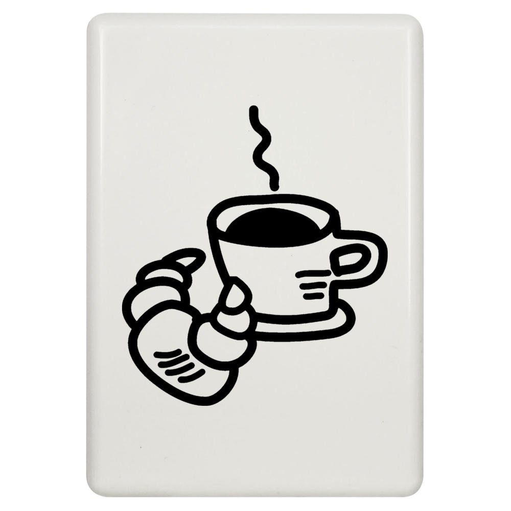 Azeeda 'Coffee & Croissant' Fridge Magnet (FM00016463) - Funny Kitchen Decor for Coffee Lovers, Perfect for Home & Office