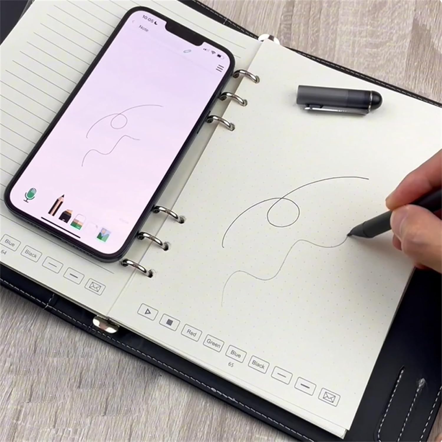 Synctify Digital Sketchbook Pro Set V2 - Bluetooth 5.0 Wireless Smart Notebook with Offline Storage, Replaceable Pen Refills & Paper - Includes 3/5pc Refills (Pink) - Perfect for Artists, Designers & Note-Taking Professionals