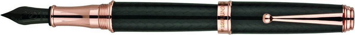 Monteverde Invincia Deluxe Fountain Pen - Fine Nib, Black/Rose Gold Luxury Writing Instrument for Professionals, Calligraphy & Gift Giving