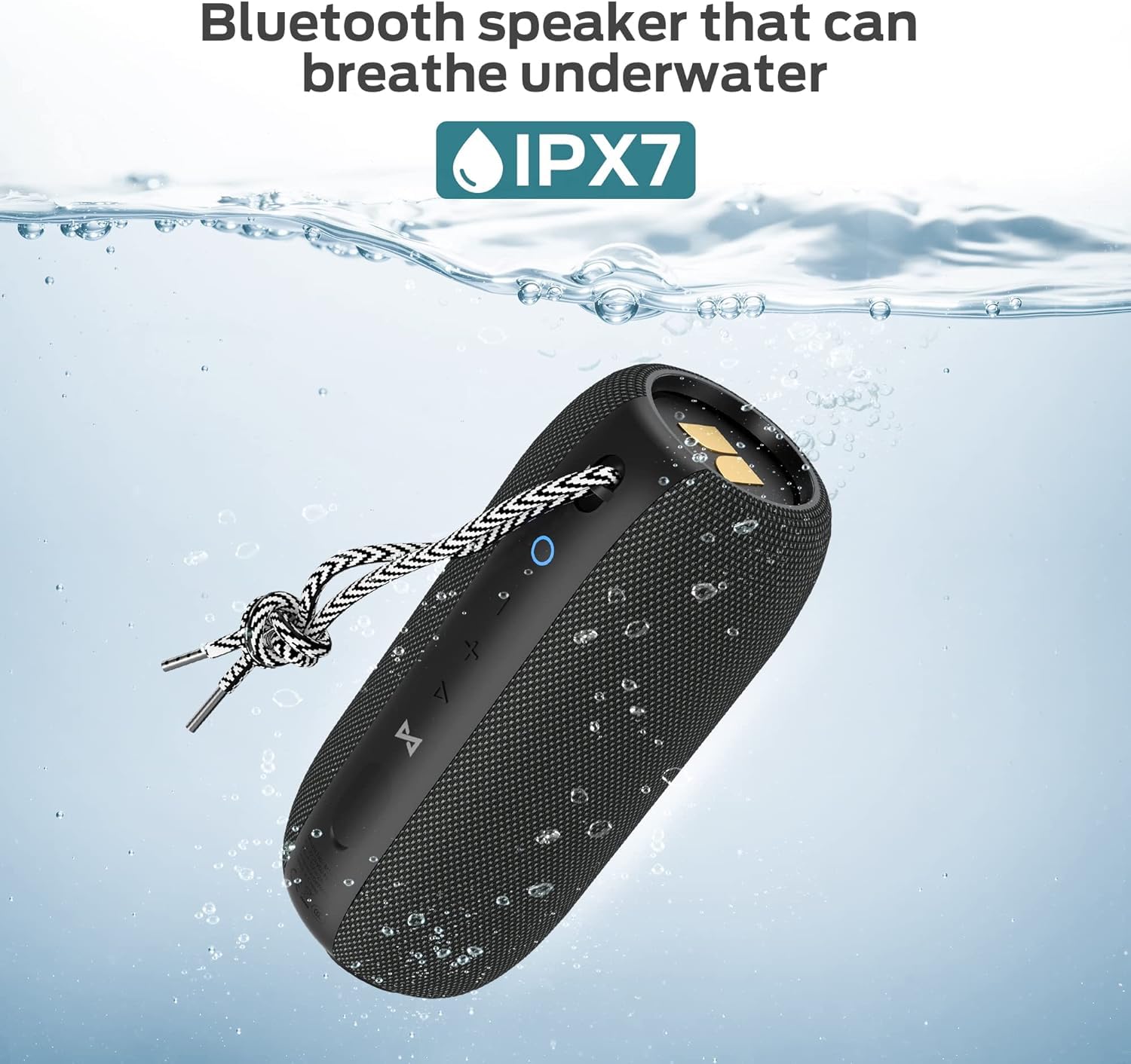 Monster S320 Portable Bluetooth Speaker - 40W True Wireless, 360° Stereo Surround Sound, IPX7 Waterproof, 32H Playback - Perfect for Home, Outdoor, Camping & Beach Parties (Gold & Black)