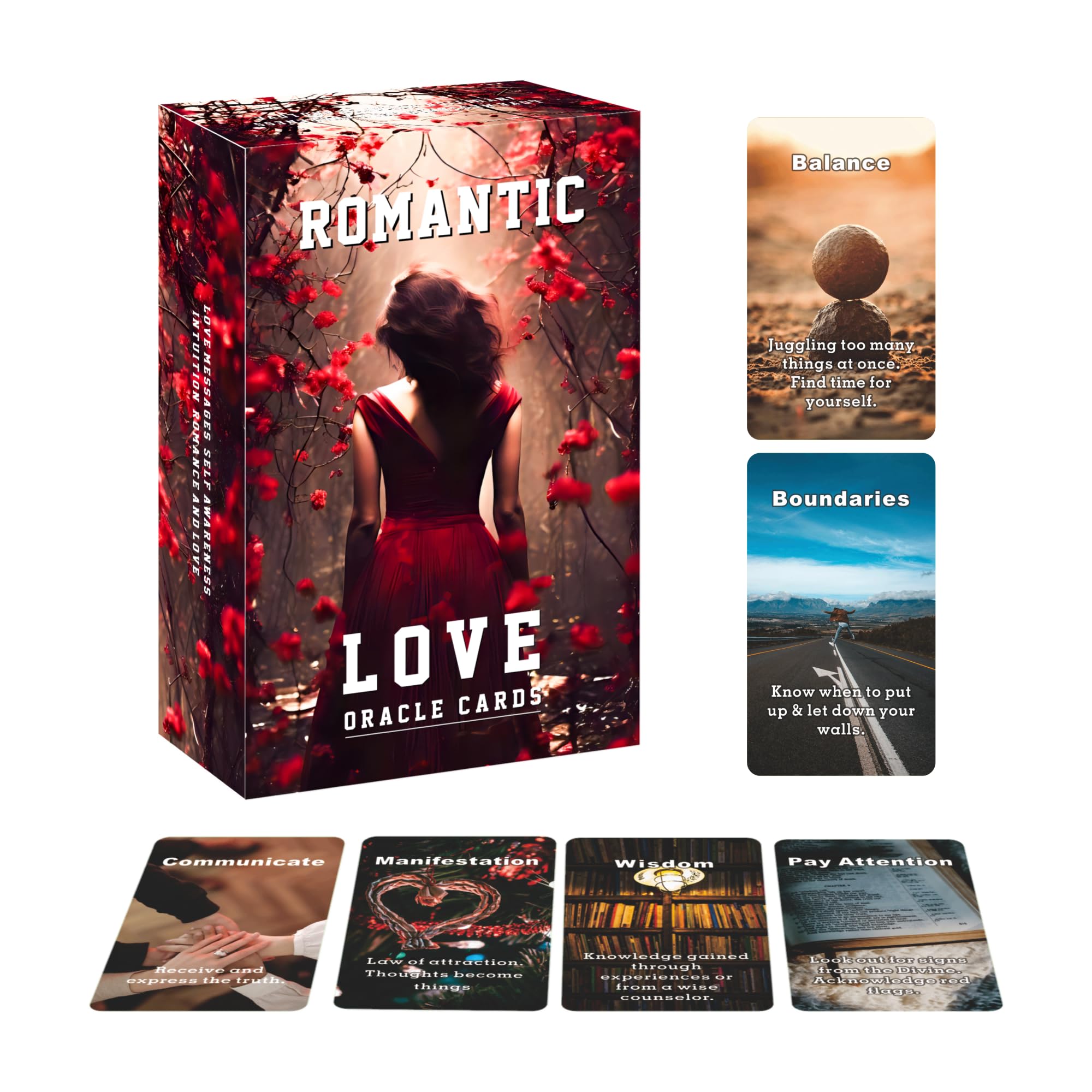 Romantic Love Oracle Cards with Meanings - Han Yu Bowen Love Messages Deck for Self-Awareness & Intuition | Perfect for Relationship Guidance, Couples Therapy, and Spiritual Growth