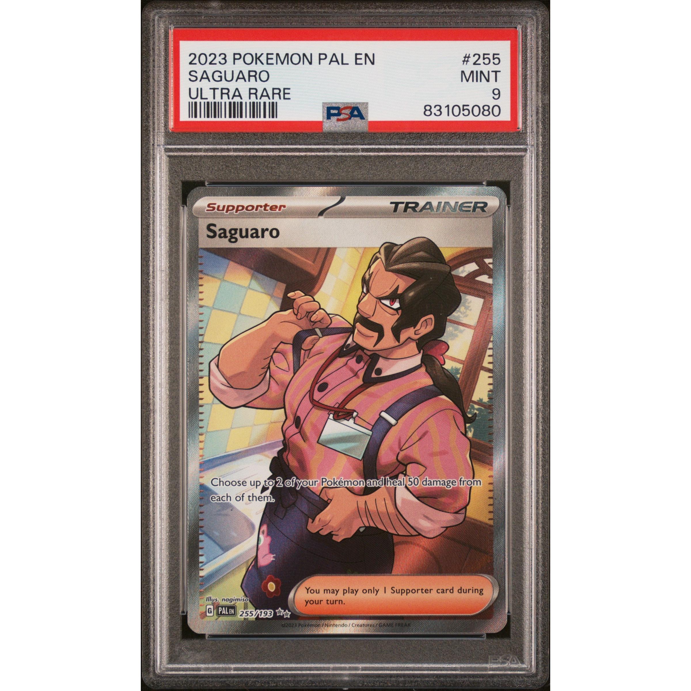 2023 Pokemon Paldea Evolved Saguaro 255/193 PSA 9 Graded Card - Rare Collectible for Trading Card Game (TCG) Enthusiasts | Perfect for Display, Gaming, and Investment