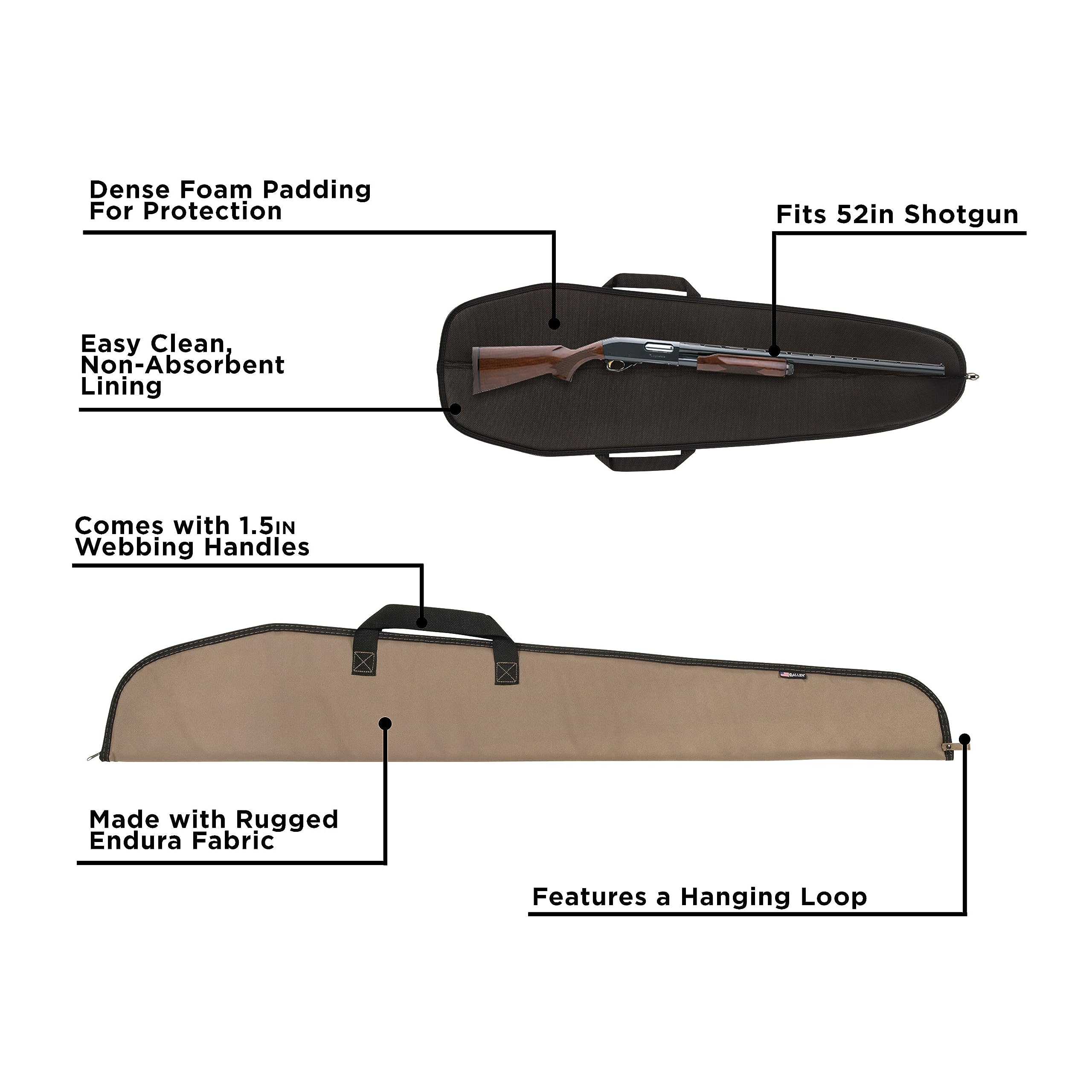 Allen Company Durango 52-Inch Shotgun Case - Soft Gun Bag for Hunting & Shooting - Durable Firearm Protection for Range, Travel & Outdoor Adventures