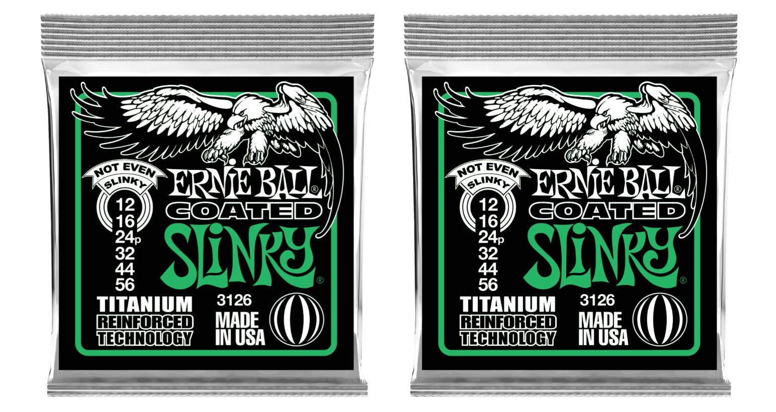 Ernie Ball Coated Not Even Slinky Electric Guitar Strings - 2 Sets (P03126) | Heavy Gauge for Drop Tuning & Rock Music | Perfect for Live Performances & Studio Recording