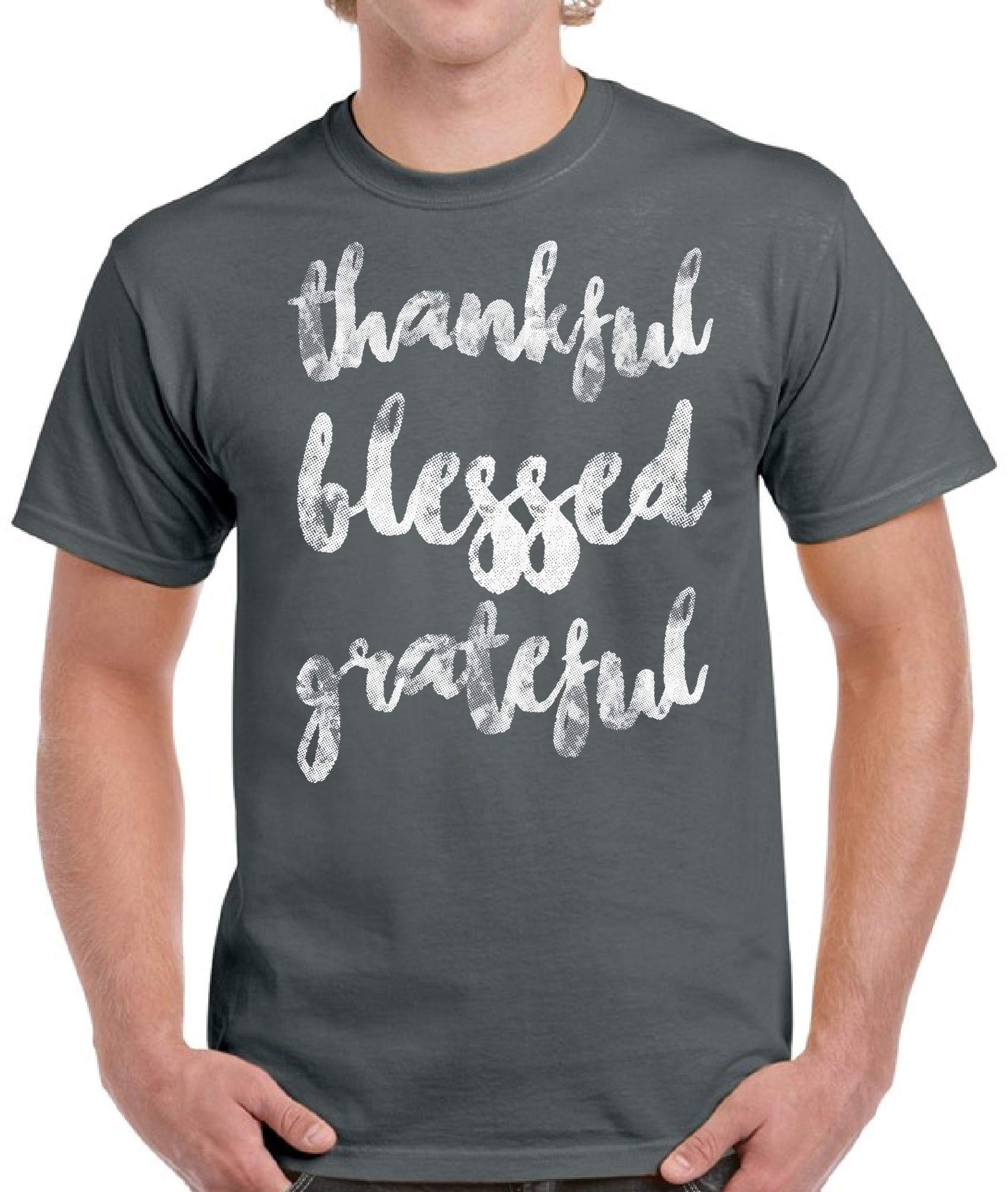 Funny Ugly Christmas Sweater & Thanksgiving T-Shirt - Thankful Blessed Grateful Holiday Shirts for Men - Perfect for Christmas Parties & Family Gatherings