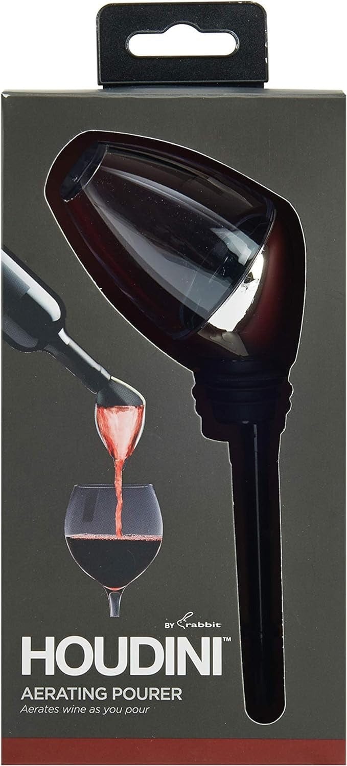 Premium Houdini Red Wine Aerator - Stainless Steel Wine Pourer & Decanter for Enhanced Flavor - Perfect for Cabernet, Merlot & Pinot Noir - Ideal for Dinner Parties, Wine Tasting & Gifts
