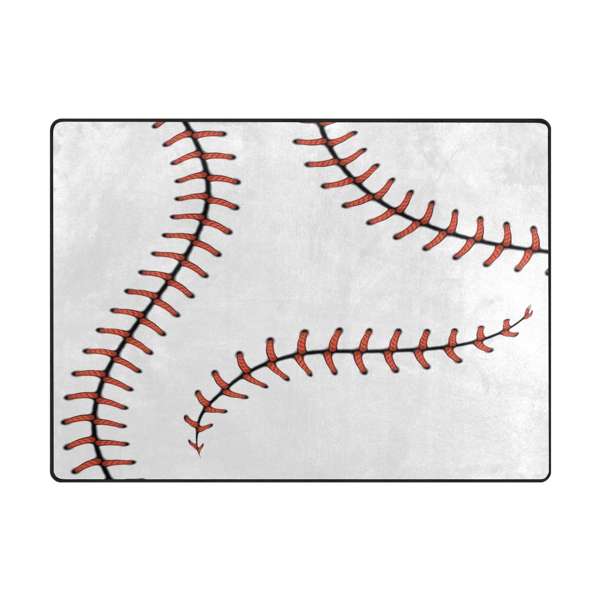 ALAZA White Baseball Stitches Softball Area Rug 5'3