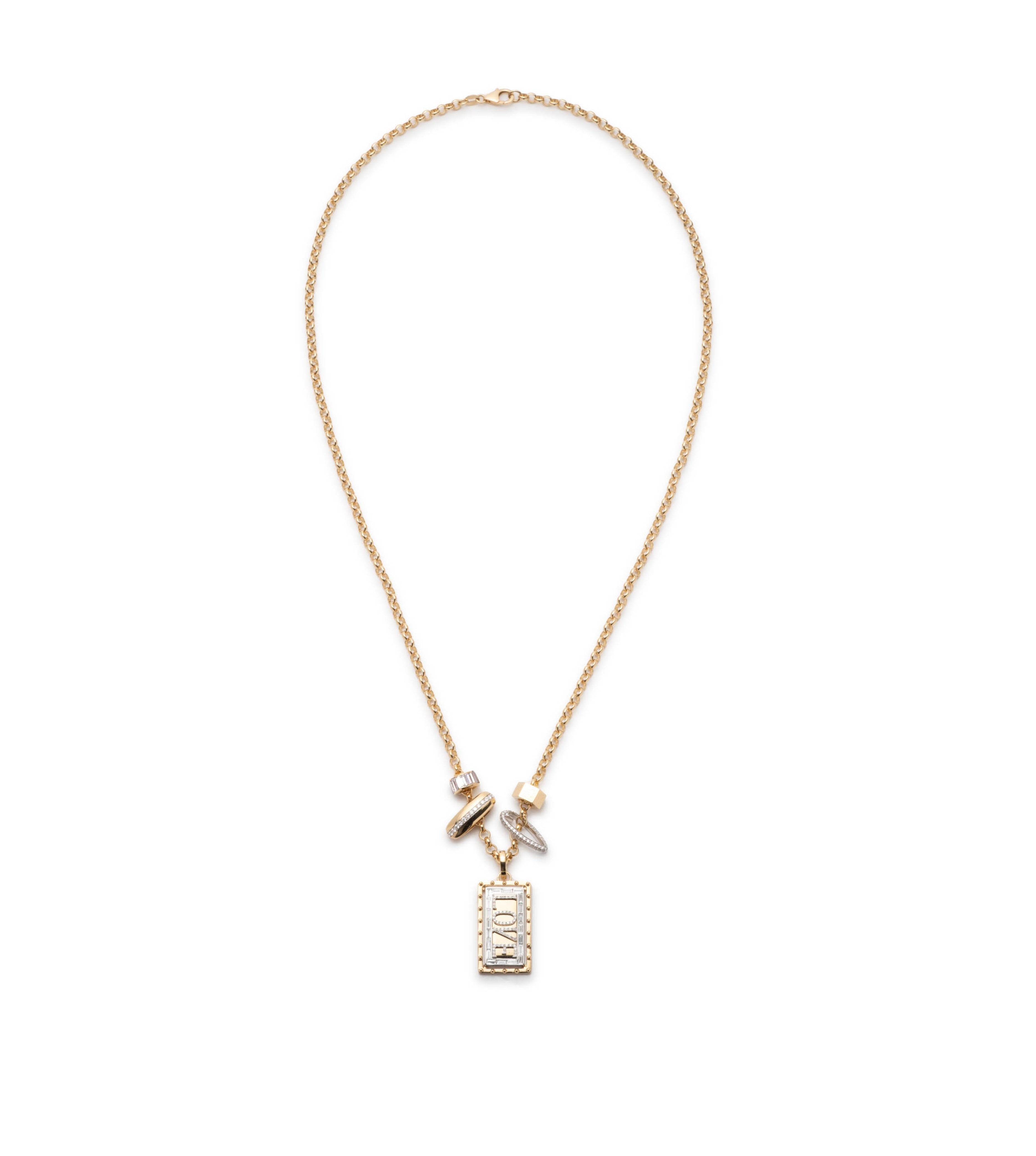 Lovestruck Custom Medium Pierced Diamond Belcher Necklace - Personalized Jewelry for Women - Perfect for Anniversaries, Valentine's Day & Romantic Gifts