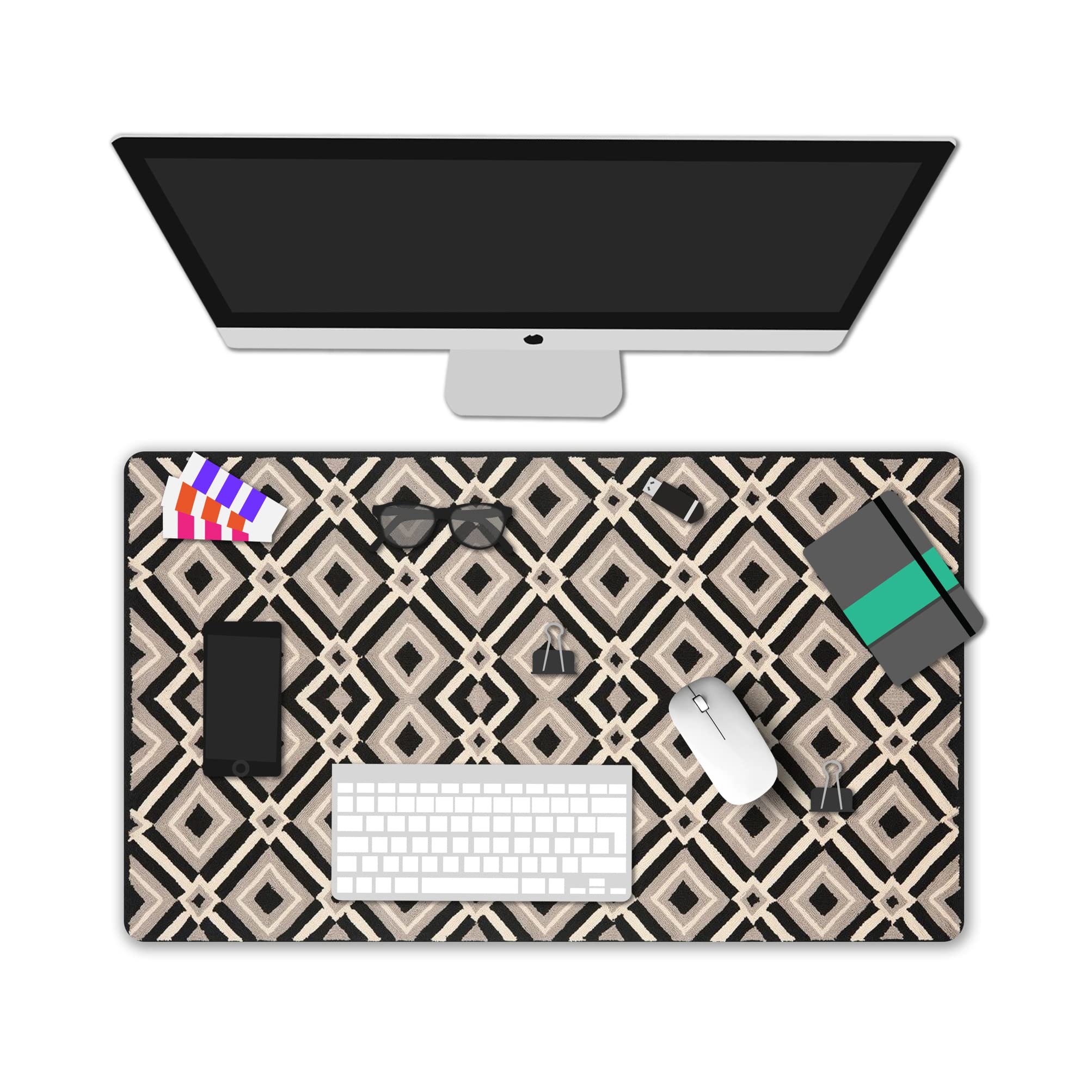 XXL Extended Gaming Mouse Pad with Non-Slip Rubber Base - Large Waterproof Keyboard & Mouse Mat for Office, Home & Gaming - Perfect Desk Decor for Work, Writing & PC Setup (Plaid Design)