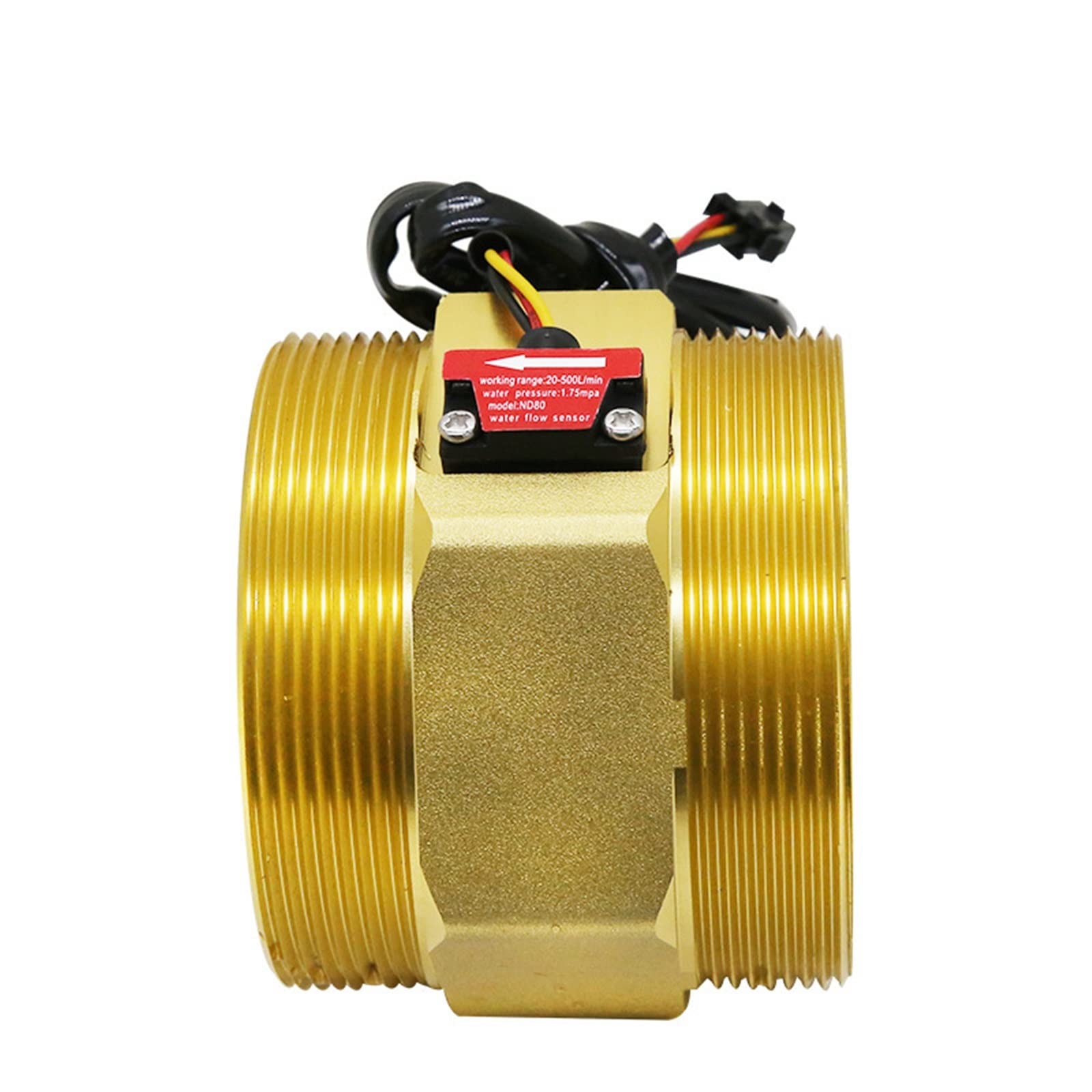 1Pcs 3 in Brass Water Flow Sensor - Hall Effect Flowmeter with Digital Output for Liquid Control | Perfect for Home Automation, Irrigation Systems & Industrial Applications
