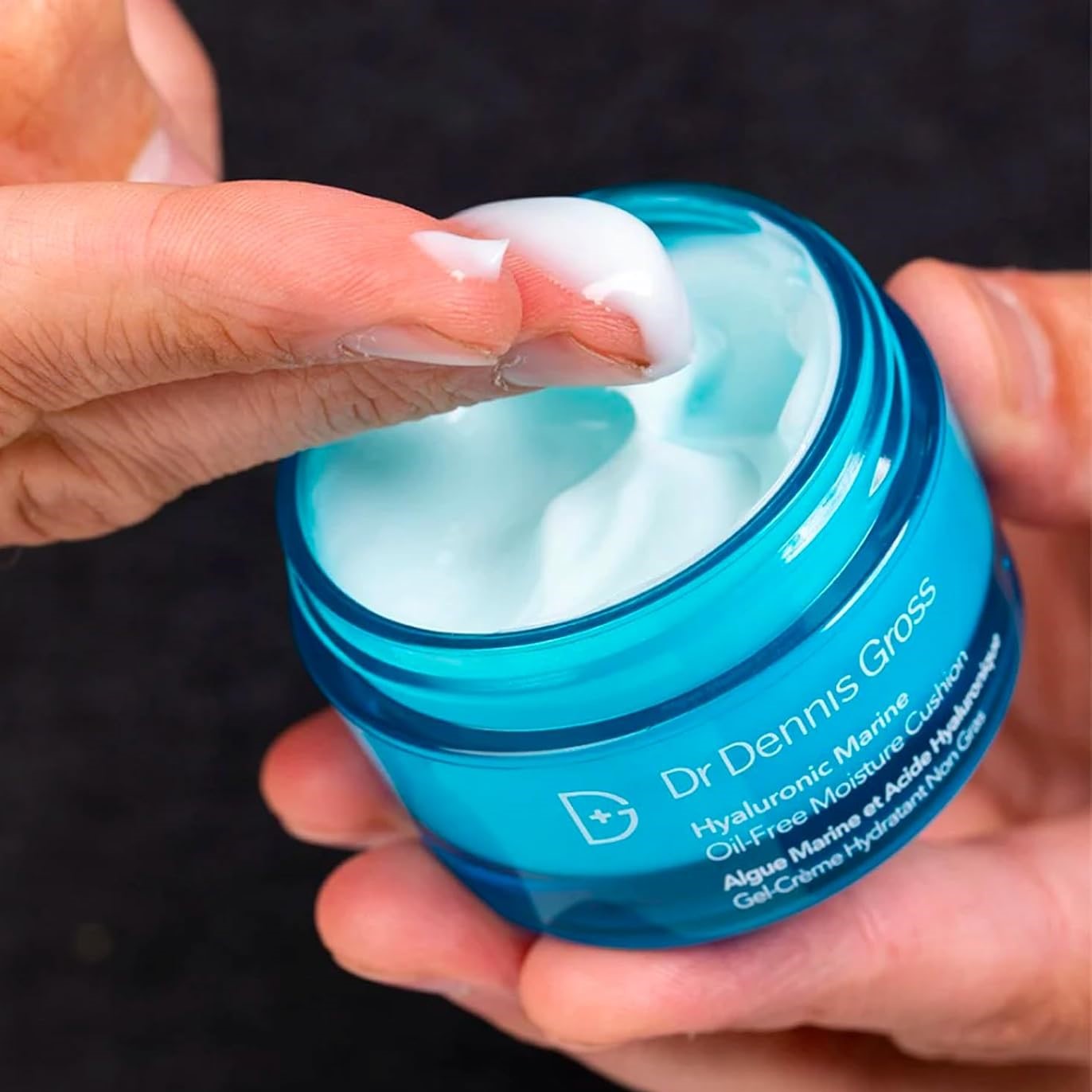 Dr. Dennis Gross Hyaluronic Marine Oil-Free Moisture Cushion - Hydrating Face Moisturizer for Dry & Sensitive Skin | Perfect for Daily Skincare Routine & Under Makeup Application