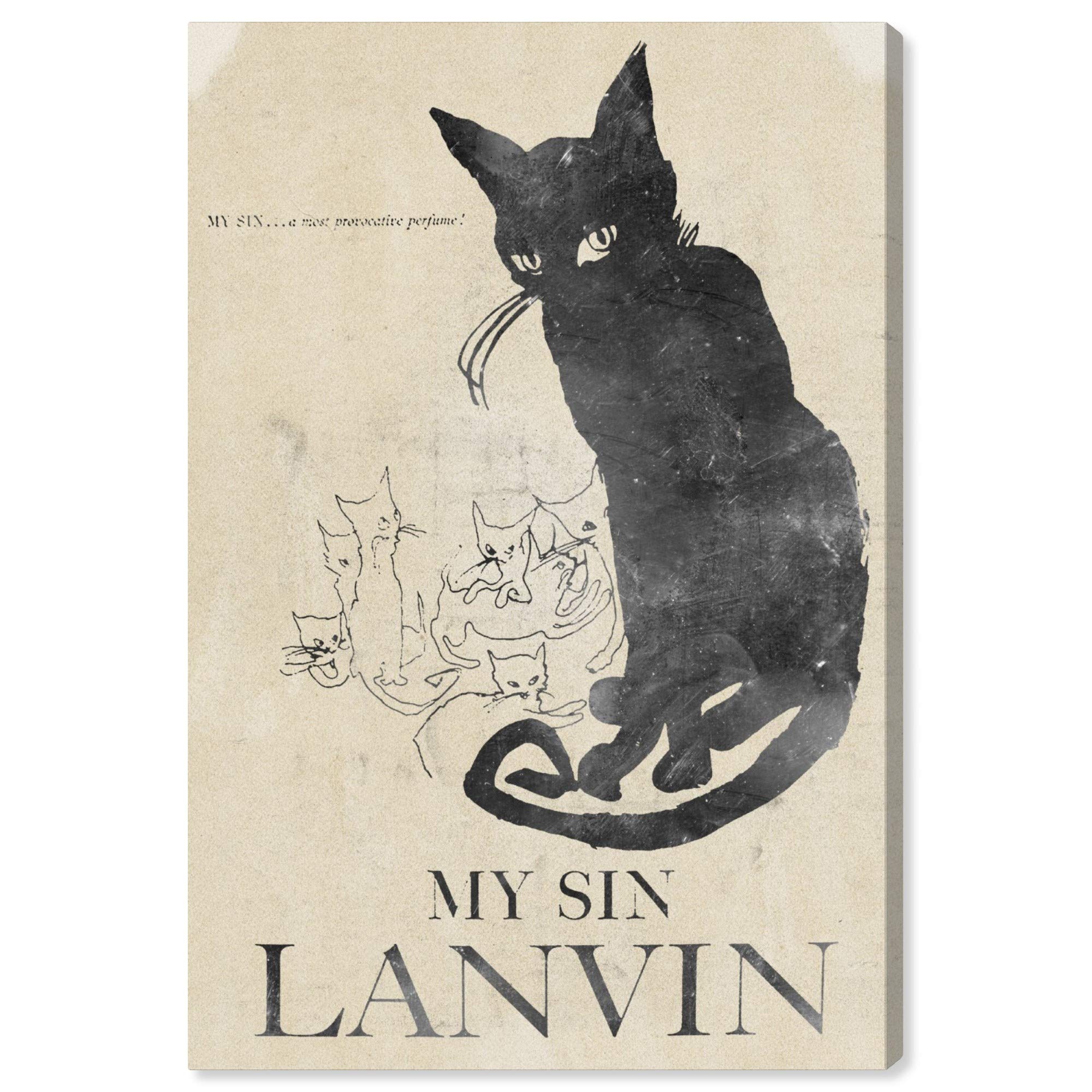 Oliver Gal Artist Co. 'My Sin' Fashion Glam Wall Art Canvas Print - 20x30 Inches Black & Brown Home Decor for Living Room, Bedroom & Office