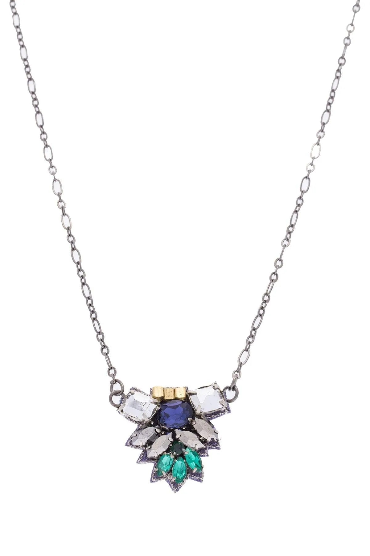 Elegant Modern Mosaic Crystal Pendant Necklace for Women - Trendy Bohemian Jewelry Gift for Party, Wedding & Everyday Wear