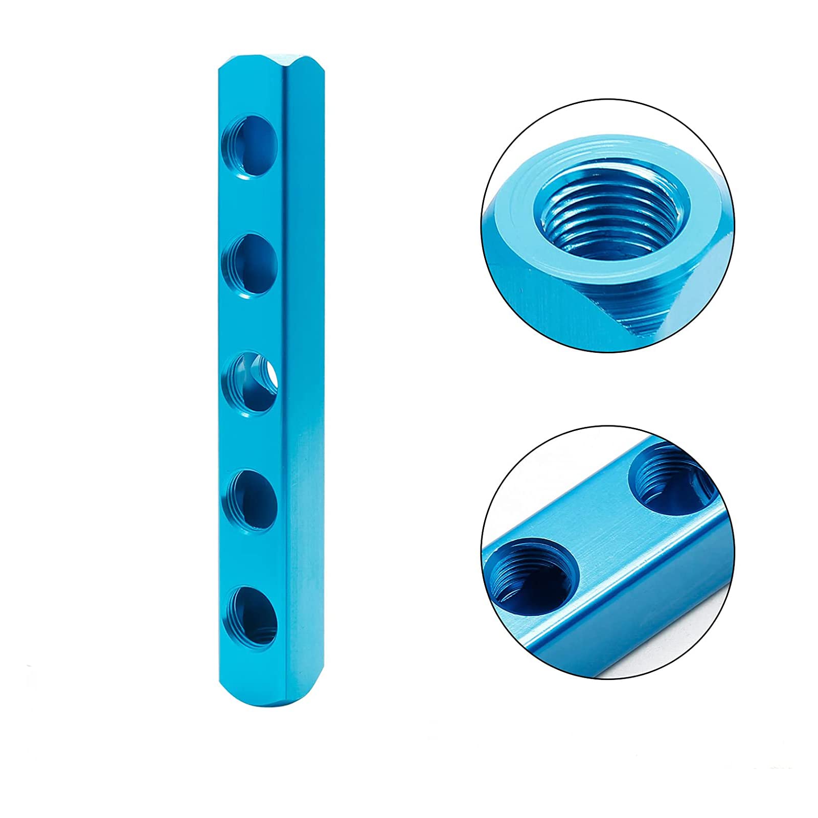 3 Way 6 Port Aluminum Manifold Block Splitter - 1/4