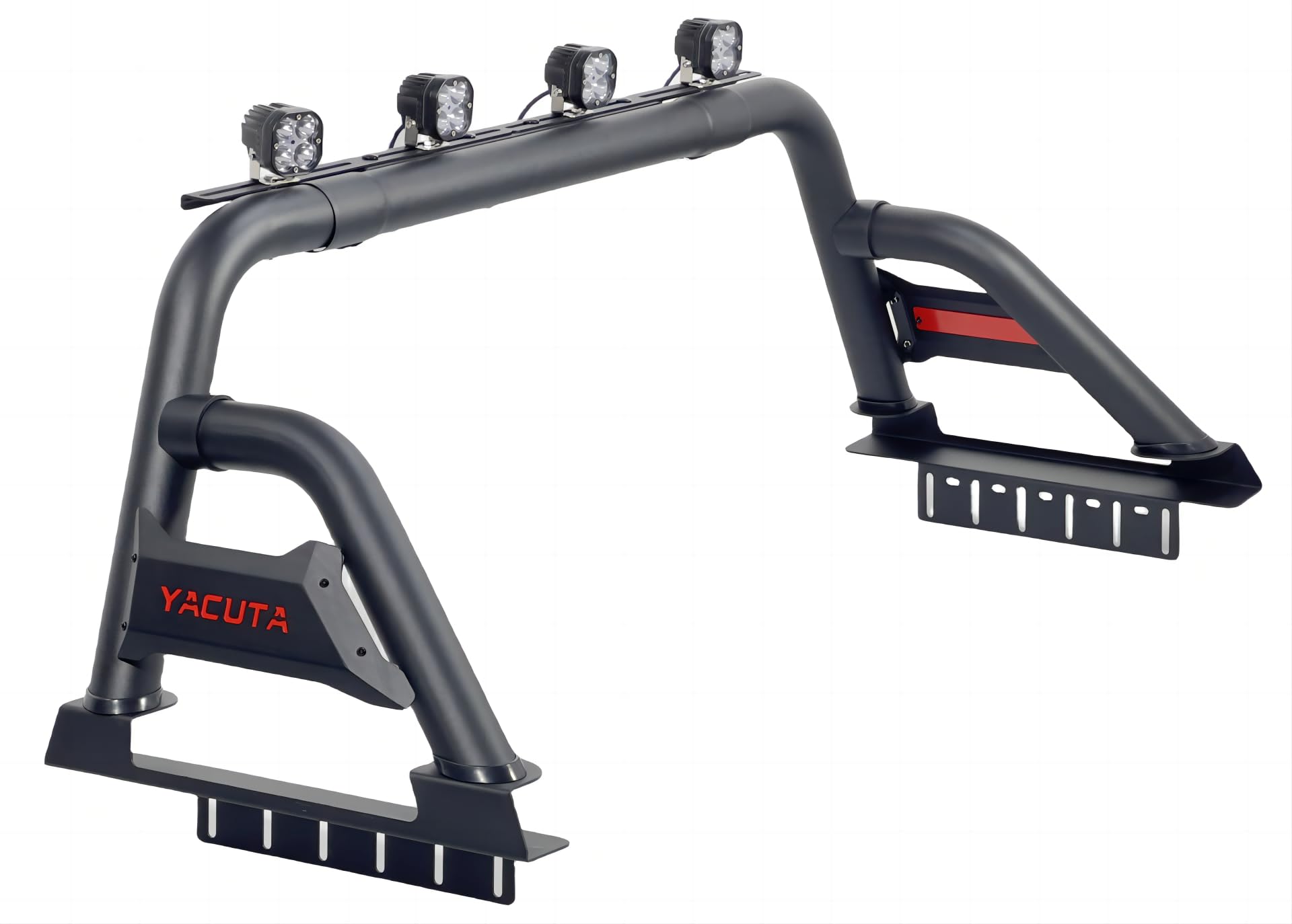 Heavy Duty Roll Bar for Full Size Pickup Trucks - No Drill Installation, Factory 3rd Brake Light Compatible with Top Light Mount | Fits Ford F150/F250, Ram 1500/2500, Toyota Tundra, Chevy Silverado & GMC Sierra | Perfect for Off-Roading, Work Sites & Truck Customization