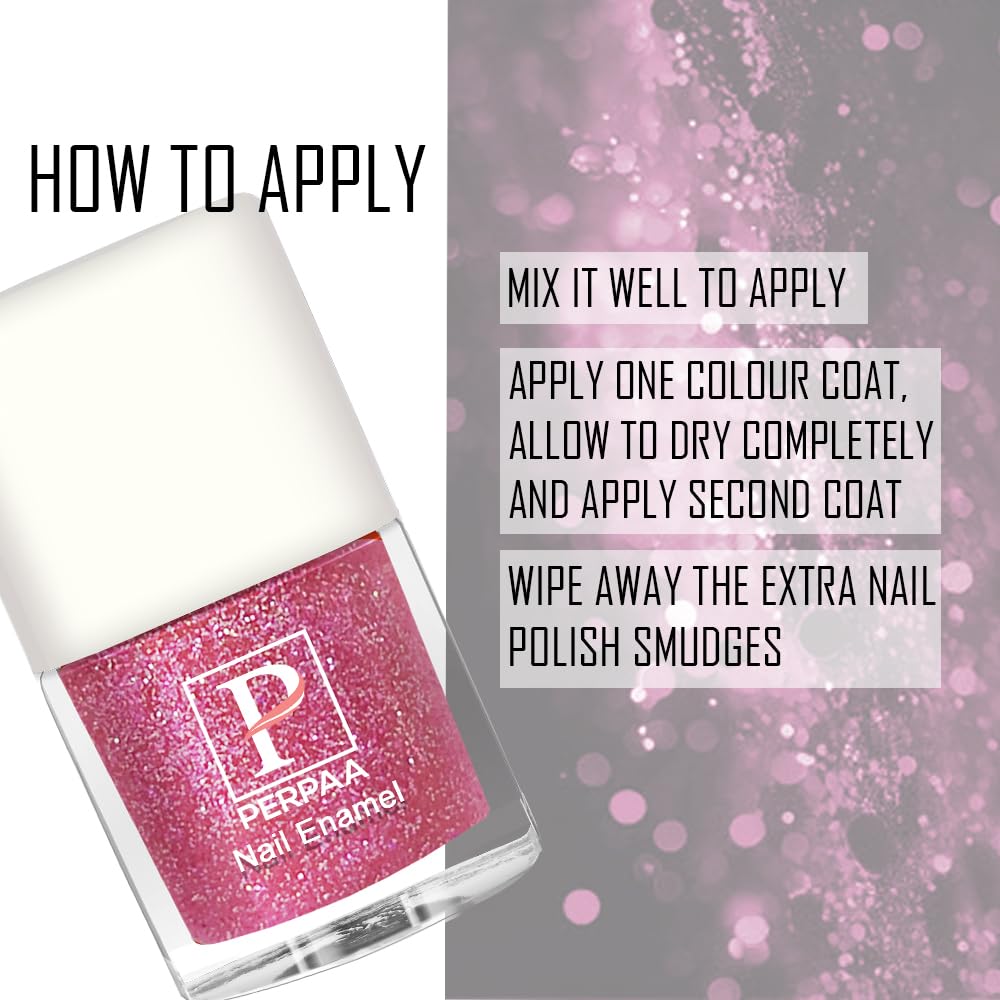 PERPAA Glitter Nail Polish Set - UV LED Gel Polish for Nail Art, 5ml Each (Turquoise, Lavender, Baby Pink) - Long Lasting & Easy to Apply, Perfect DIY Manicure Gift for Women & Girls - Home Spa, Parties, Weddings & Special Occasions