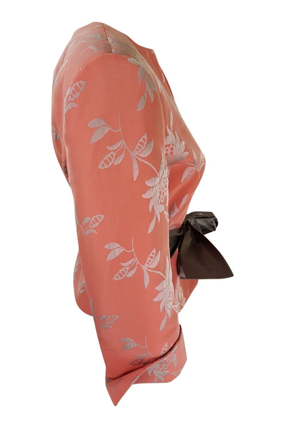 ARMANI Collezioni Women's Silk Blend Pink Floral Print Blazer Jacket Size 6 - Elegant Office Wear & Spring Wedding Attire