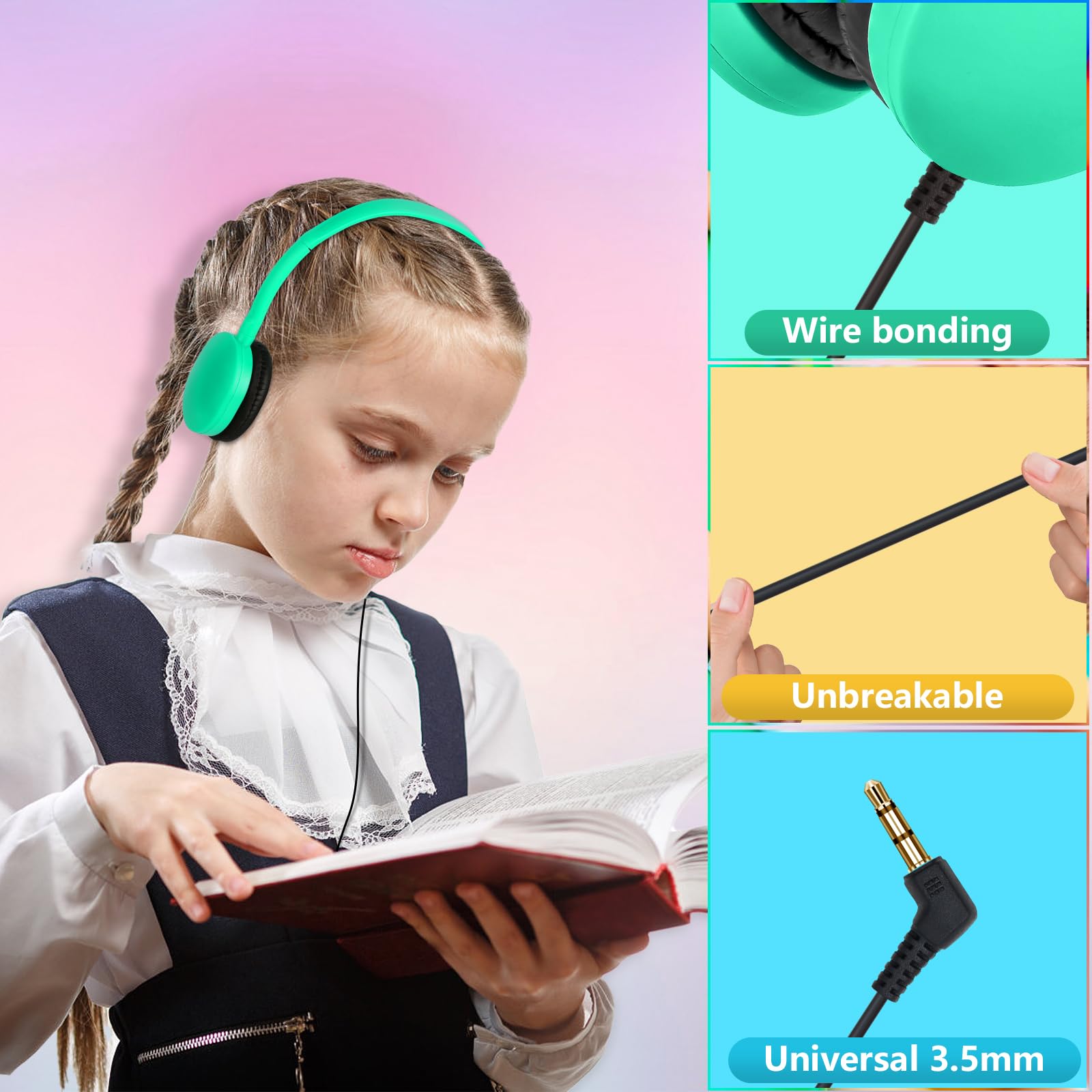 **15 Pack Kids Headphones Bulk - Noise Cancelling Classroom Headphones for Students, Boys, Girls, Teens & Adults - Multi Color Wired Earphones for School, Computer, Online Learning & Home Use**